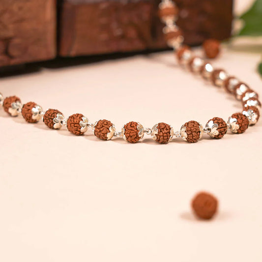 Rudraksha Silver Mala ( 8 β 9 mm Rudraksha Size)