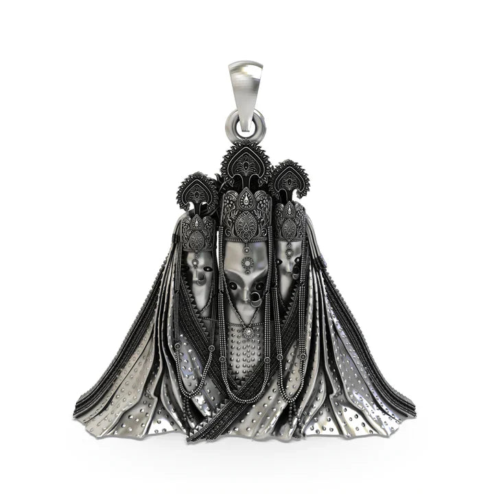 Pitambara Bagalamukhi Mata Pendant | Nalkheda Wali Mataji 925 Silver Locket for Protection & Power