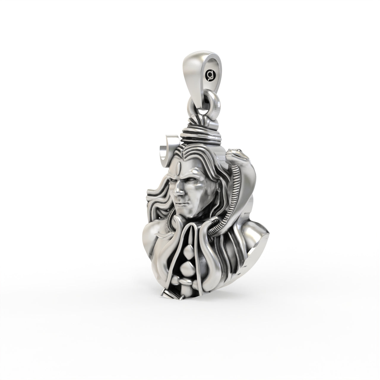 Silver Mahadev Face Pendant ( Gold-Plated )