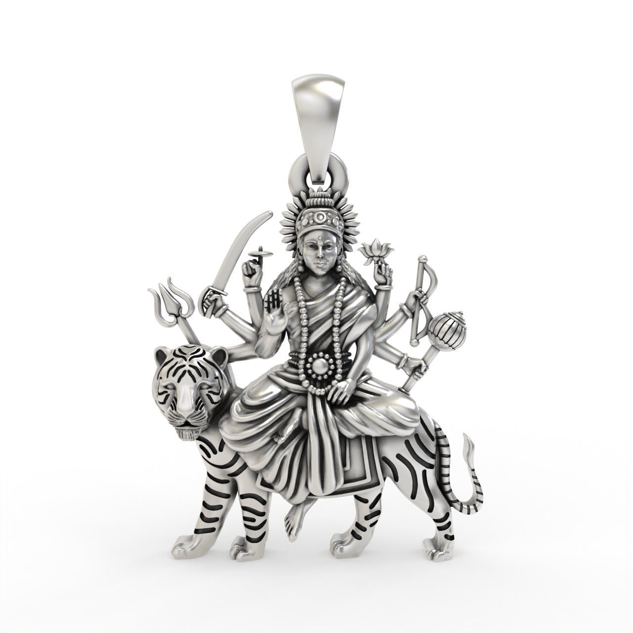 Silver Ambe Maa Pendant ( Gold-Plated )