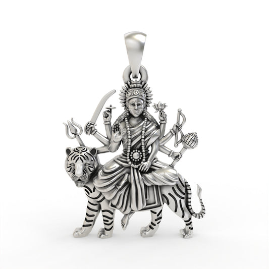 Silver Ambe Maa Pendant ( Gold-Plated )