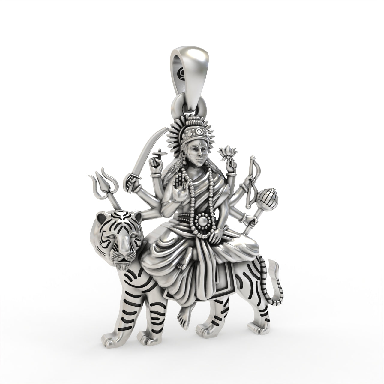 Silver Ambe Maa Pendant ( Gold-Plated )