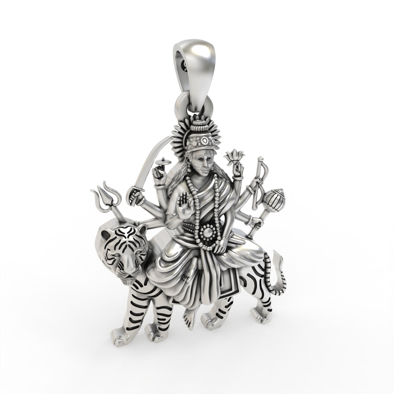 Silver Ambe Maa Pendant ( Gold-Plated )