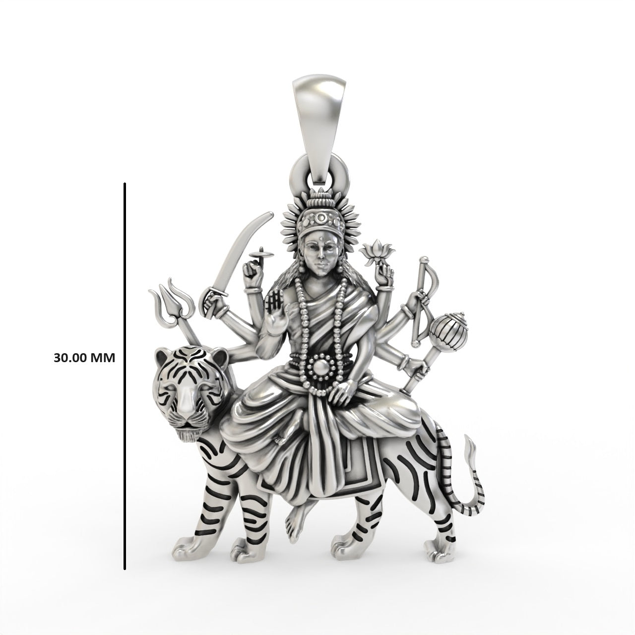 Silver Ambe Maa Pendant ( Gold-Plated )