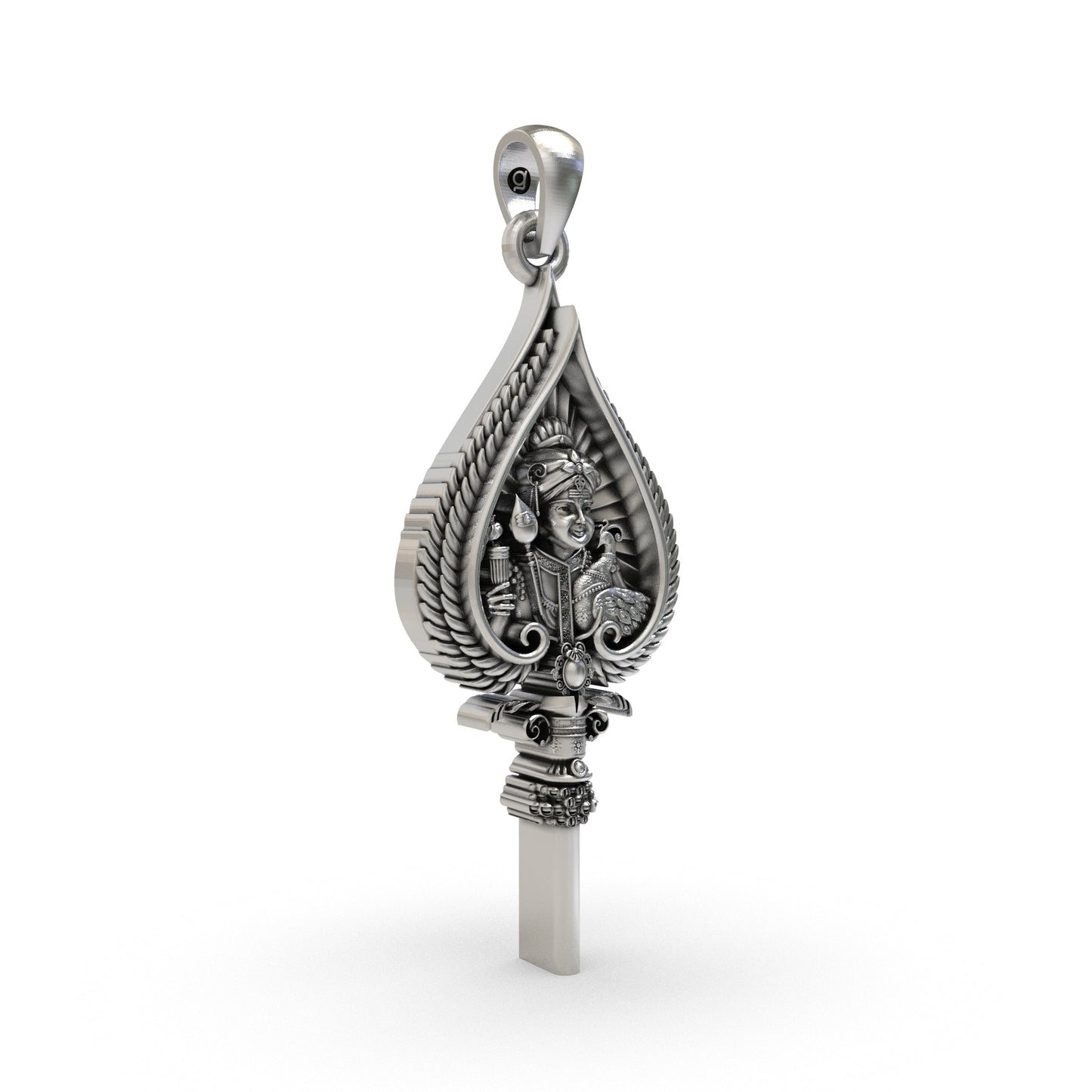 925 Silver Vel Pendant with Murugan Face