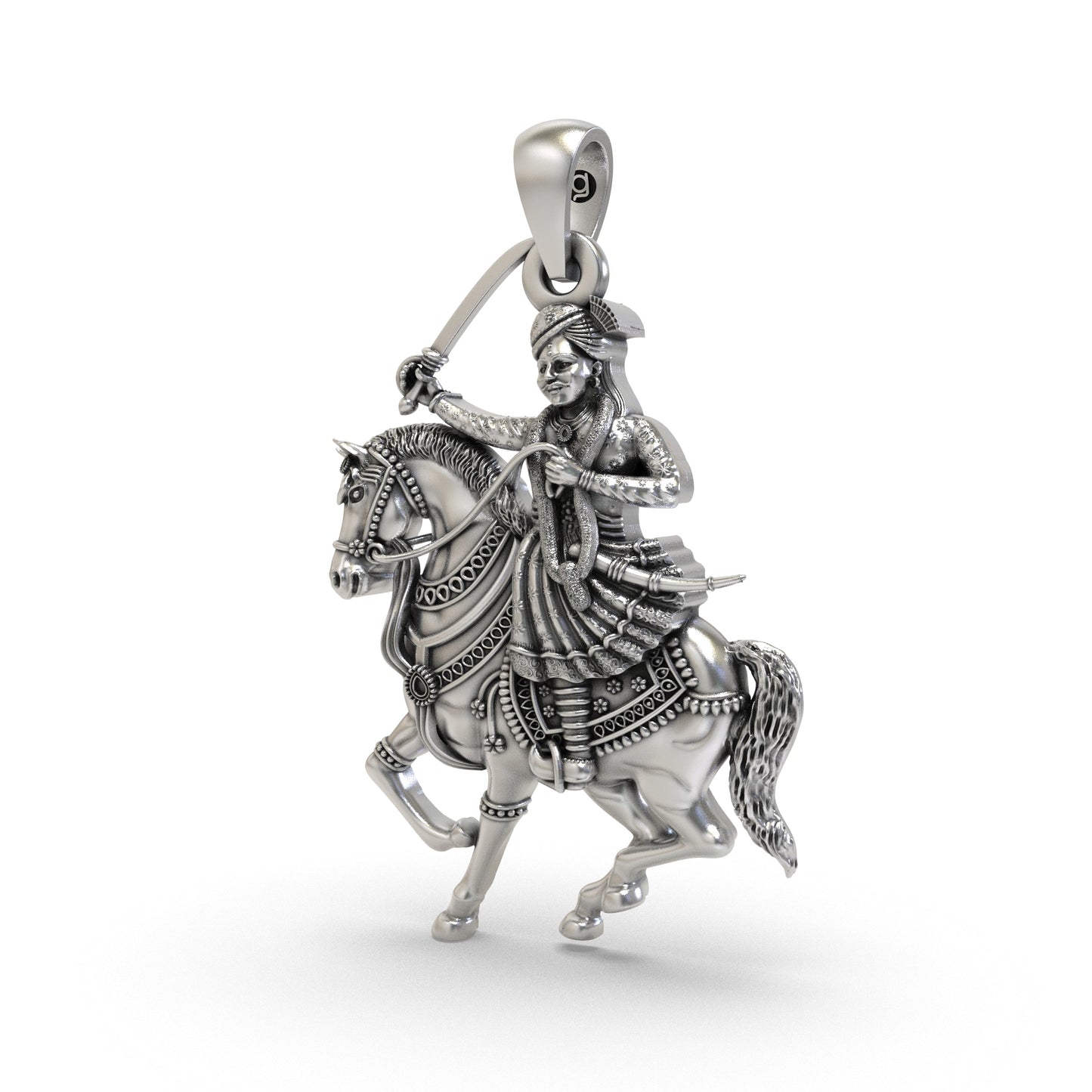 925 Silver Veer Tejaji Maharaj Pendant – Divine Protection & Warrior Blessings