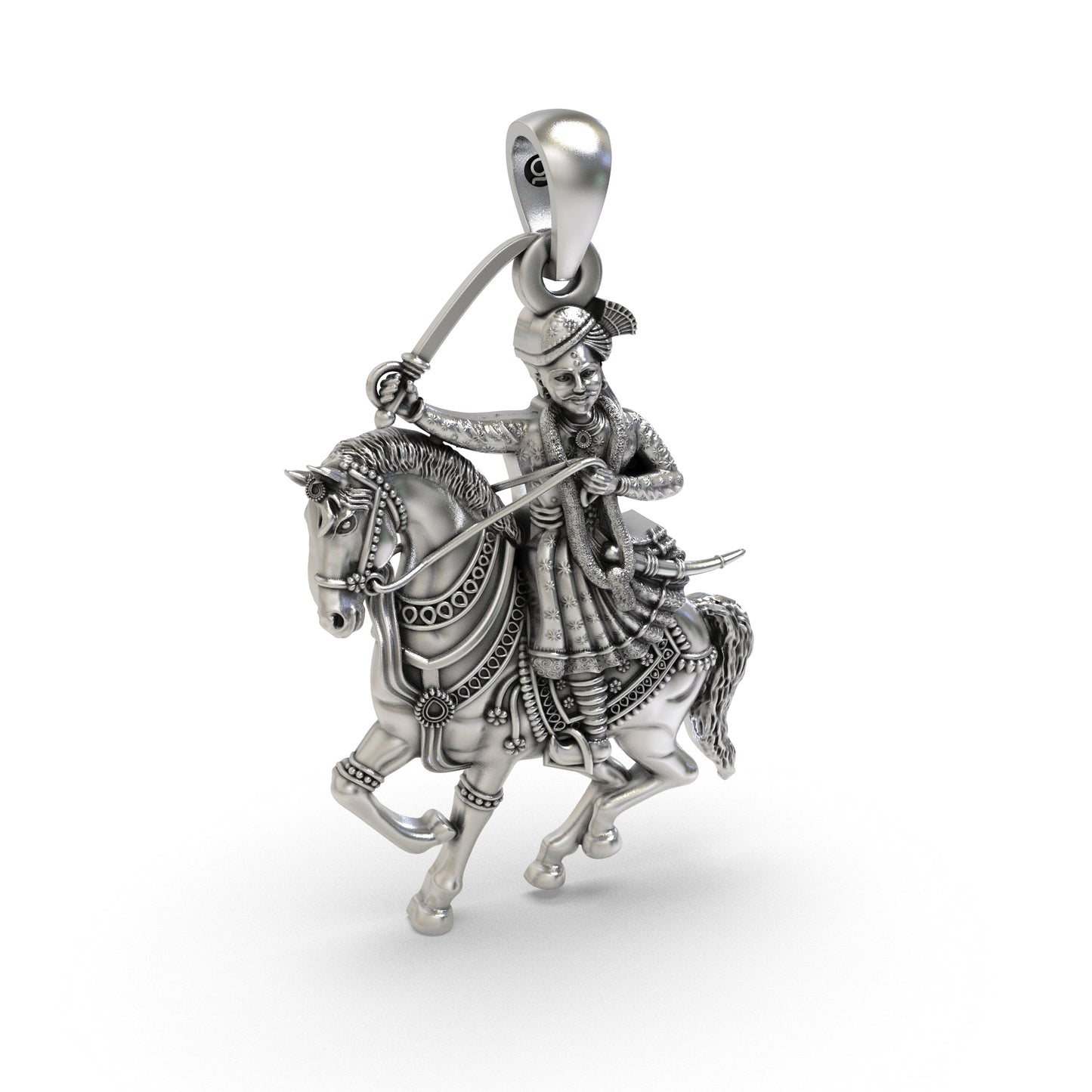 925 Silver Veer Tejaji Maharaj Pendant – Divine Protection & Warrior Blessings
