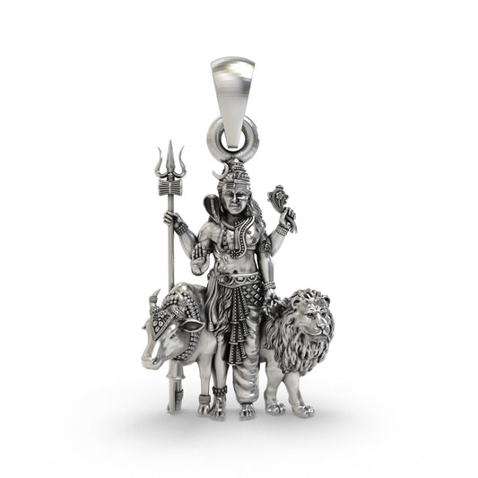 925 Silver Shiv Shakti Ardha Nareeswara Pendant