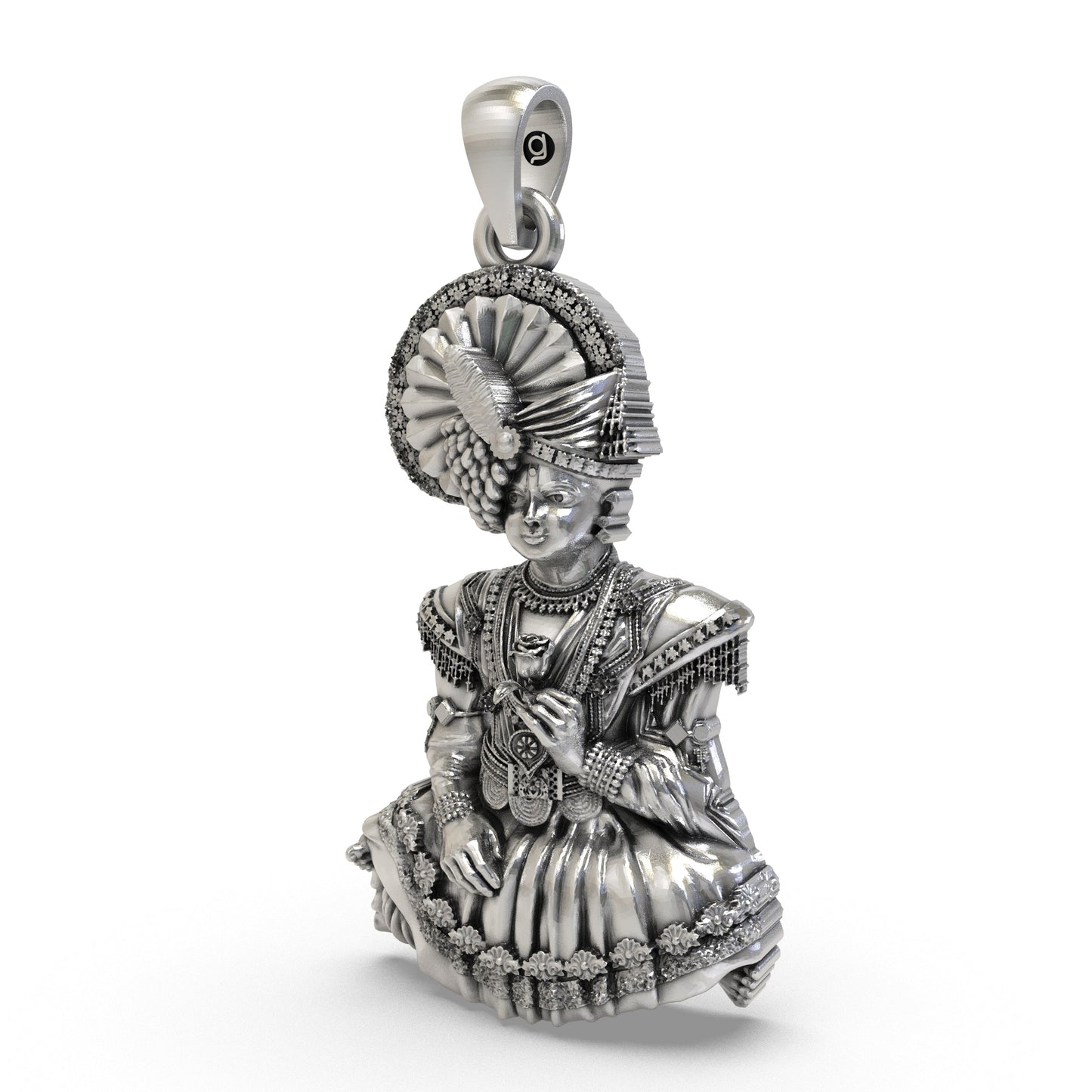 925 Silver Swaminarayan Bhagwan Pendant