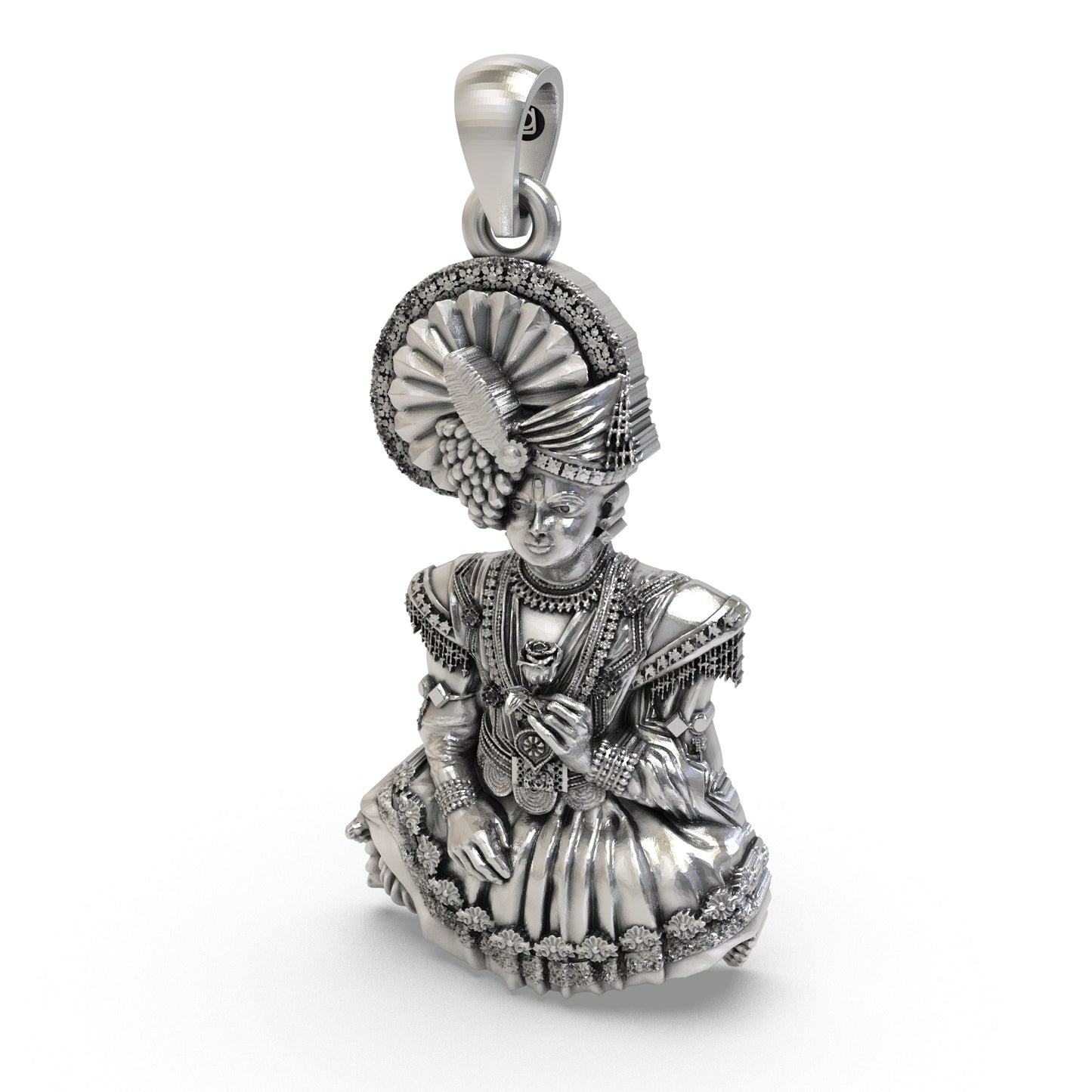 925 Silver Swaminarayan Bhagwan Pendant