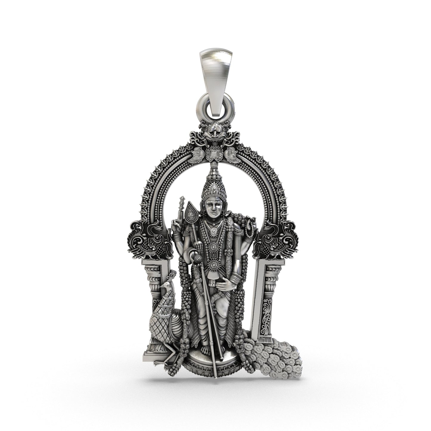 925 Silver Murugan Pendant – Divine Kavach | Lord Kartikeya Jewelry