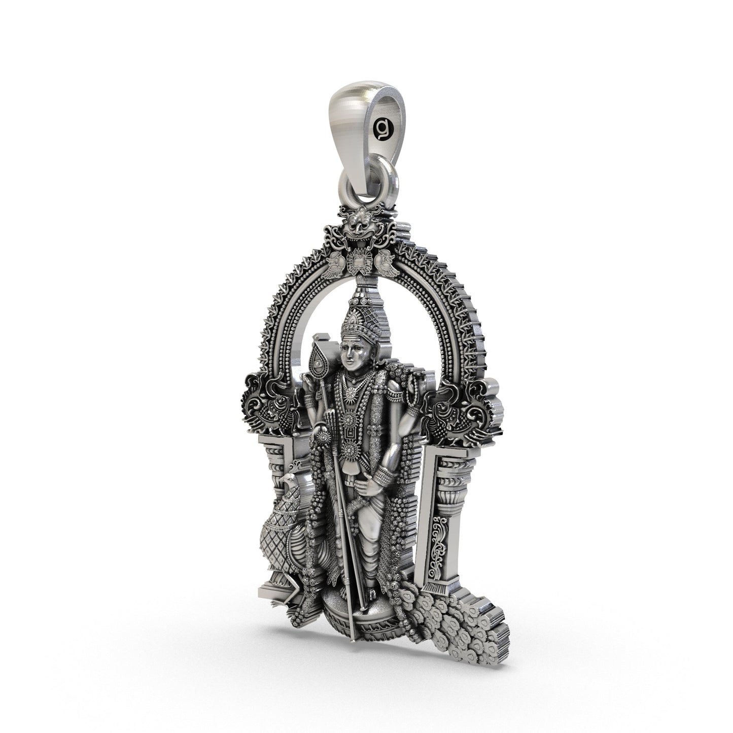925 Silver Murugan Pendant – Divine Kavach | Lord Kartikeya Jewelry