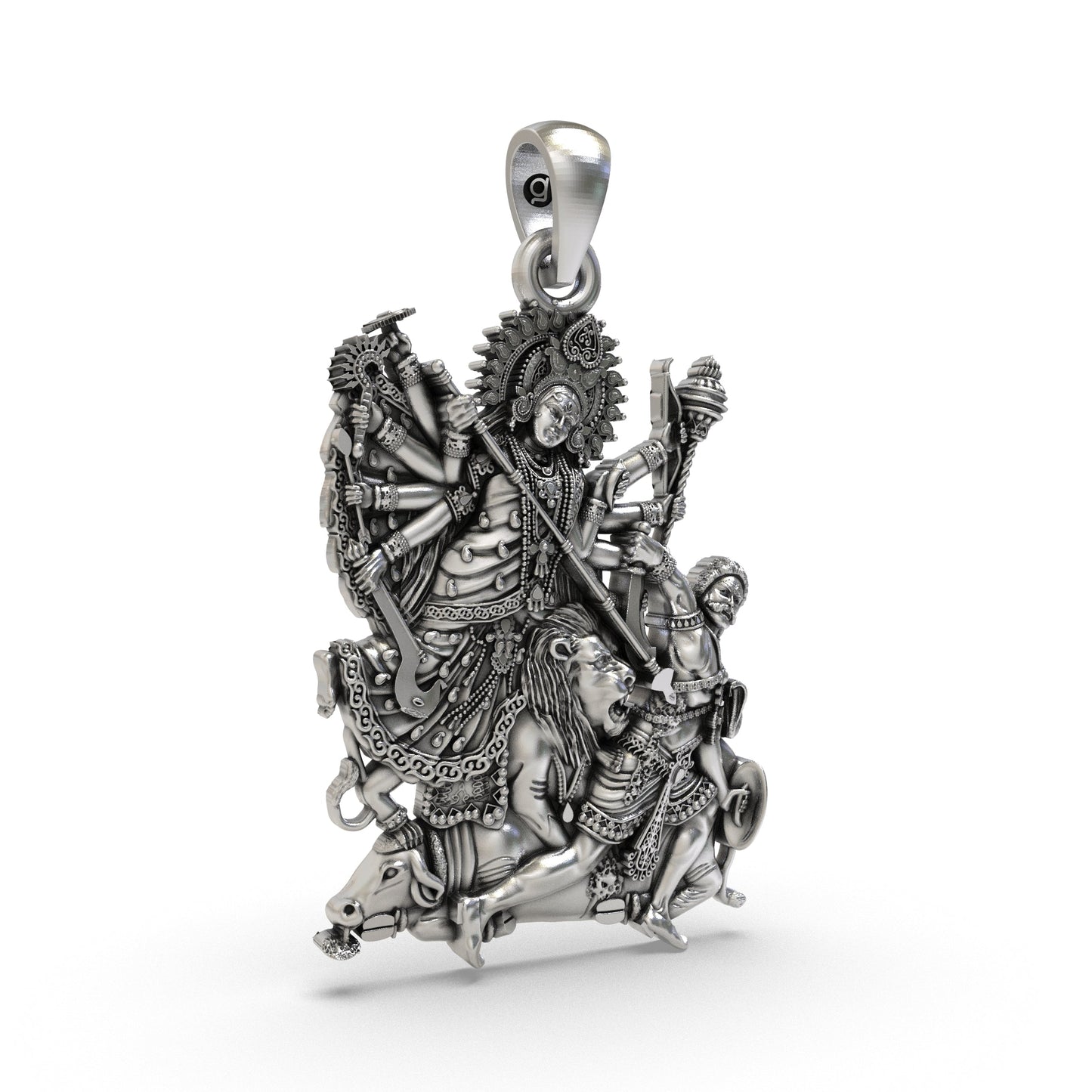 925 Silver Durga Maa Pendant – Divine Goddess Durga Locket for Protection & Blessings