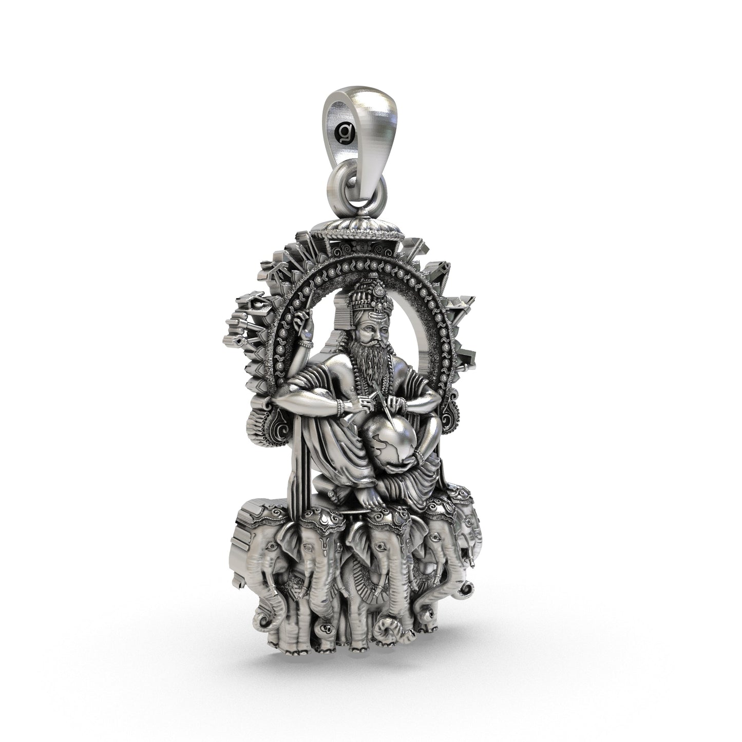 925 Silver Vishvakarman Pendant – Divine Architect of the Gods