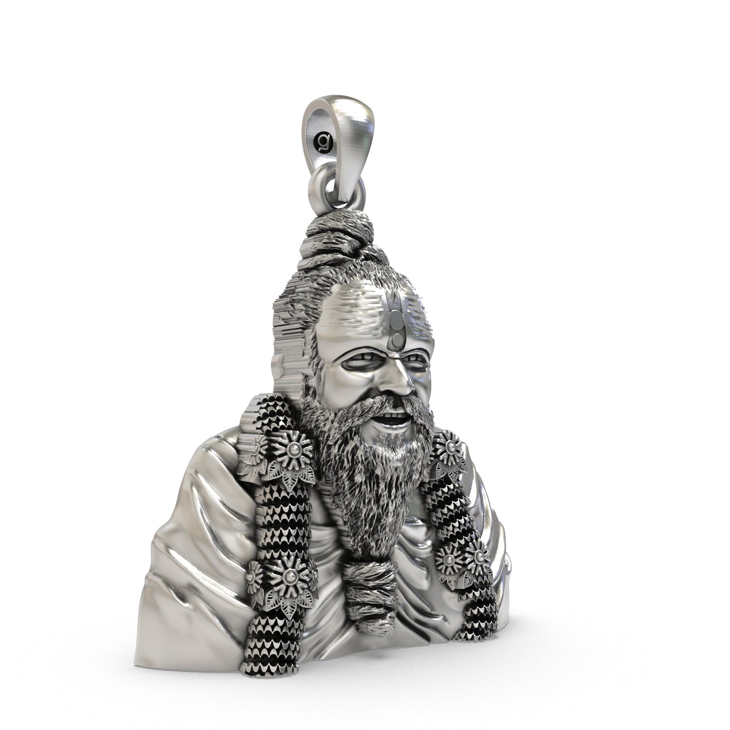 925 Silver Premanand Ji Maharaj Pendant – Spiritual Devotion & Blessings | Hindu Guru Locket
