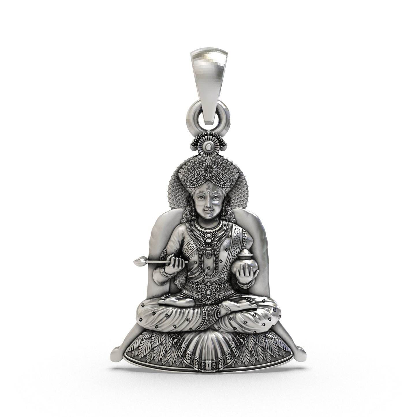 Annapurna Devi Pendant 925 Silver | Goddess of Nourishment | Hindu Devi Maa Locket | Spiritual Annapoorna Necklace for Men & Women | Indian Religious Jewelry