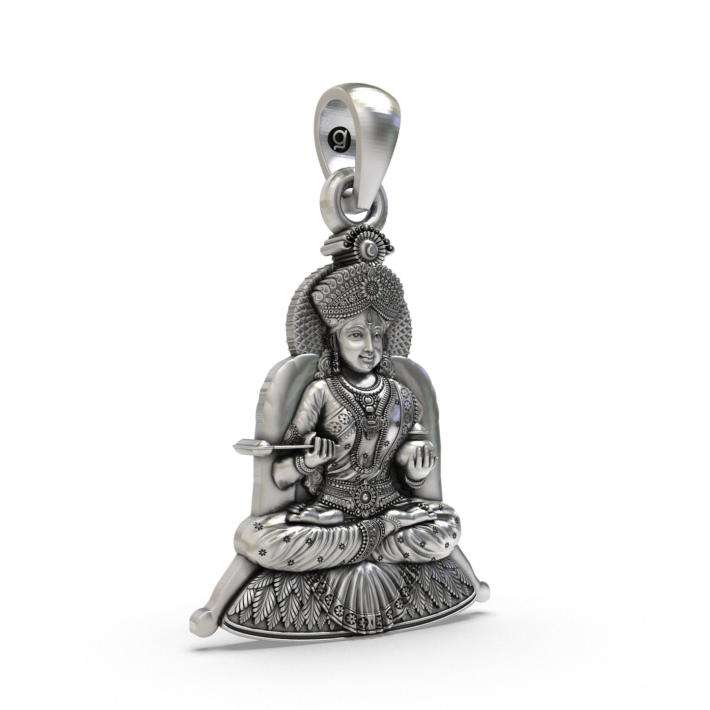 Annapurna Devi Pendant 925 Silver | Goddess of Nourishment | Hindu Devi Maa Locket | Spiritual Annapoorna Necklace for Men & Women | Indian Religious Jewelry