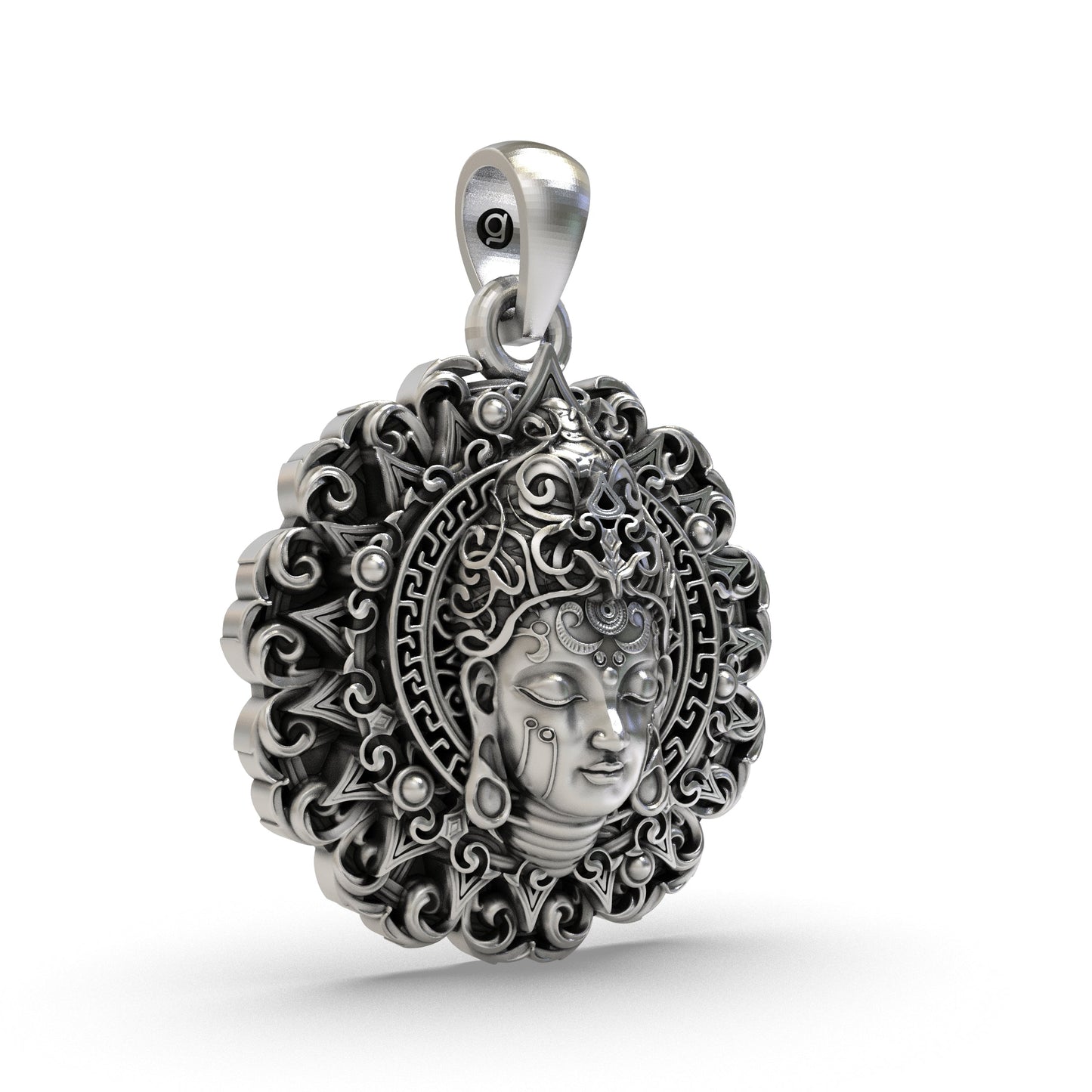 925 Silver Buddha Face Pendant | Spiritual Meditation Jewelry | Calm & Peaceful Buddhist Necklace | Handmade Sterling Silver Buddha Locket | Zen Jewelry for Men & Women