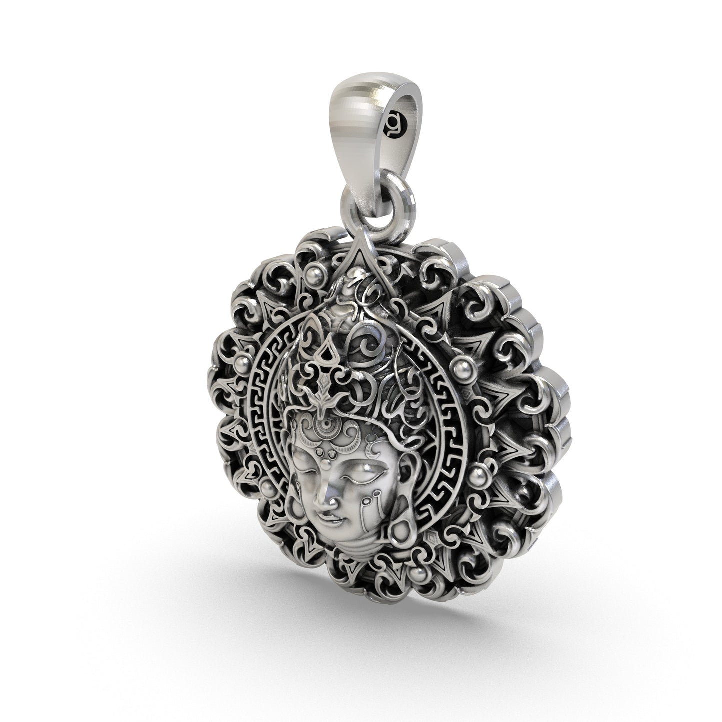 925 Silver Buddha Face Pendant | Spiritual Meditation Jewelry | Calm & Peaceful Buddhist Necklace | Handmade Sterling Silver Buddha Locket | Zen Jewelry for Men & Women