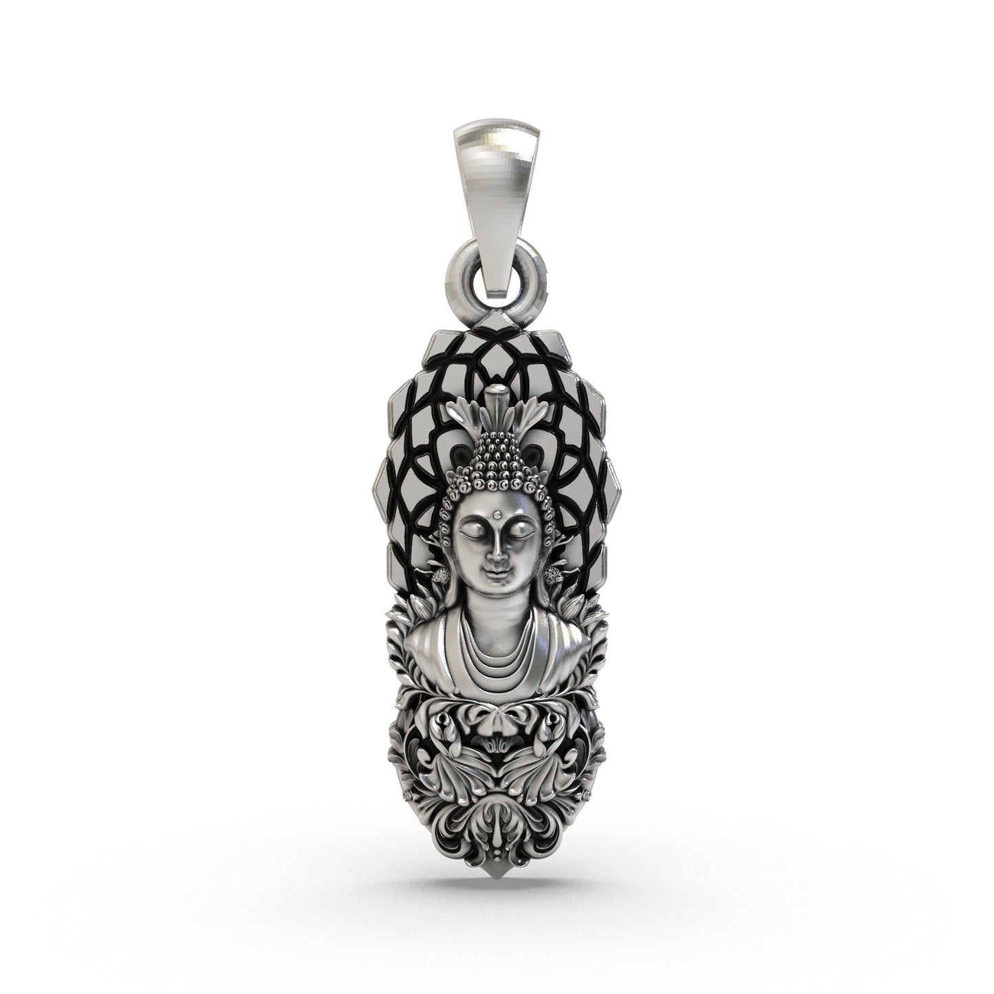 925 Silver Buddha Pendant | Peaceful Meditation Jewelry for Men & Women | Handmade Sterling Silver Buddhist Necklace | Spiritual Zen Charm