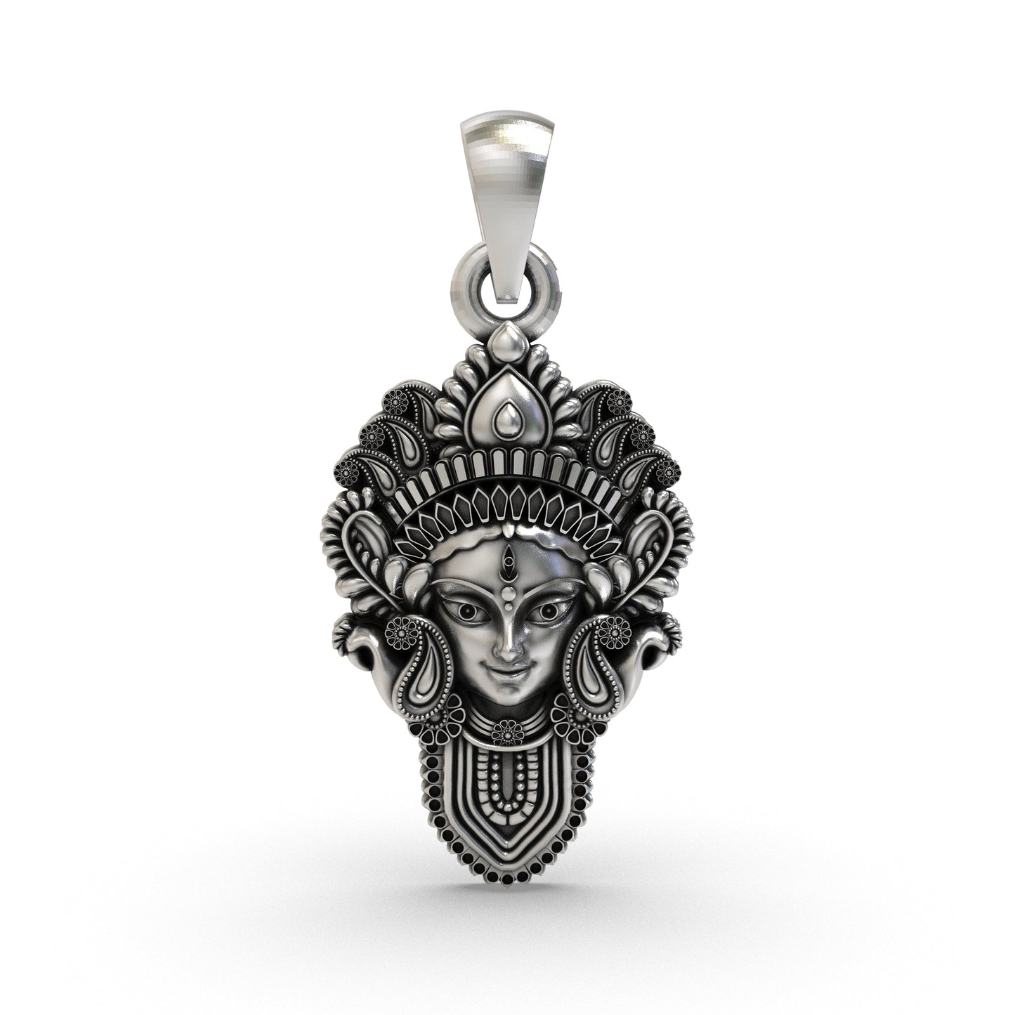 925 Silver Durga Maa Face Pendant | Divine Shakti Jewelry | Powerful Protection Amulet for Men & Women