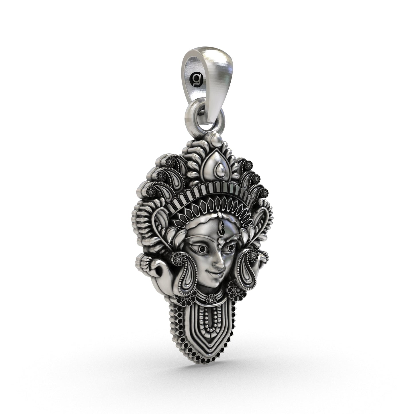 925 Silver Durga Maa Face Pendant | Divine Shakti Jewelry | Powerful Protection Amulet for Men & Women