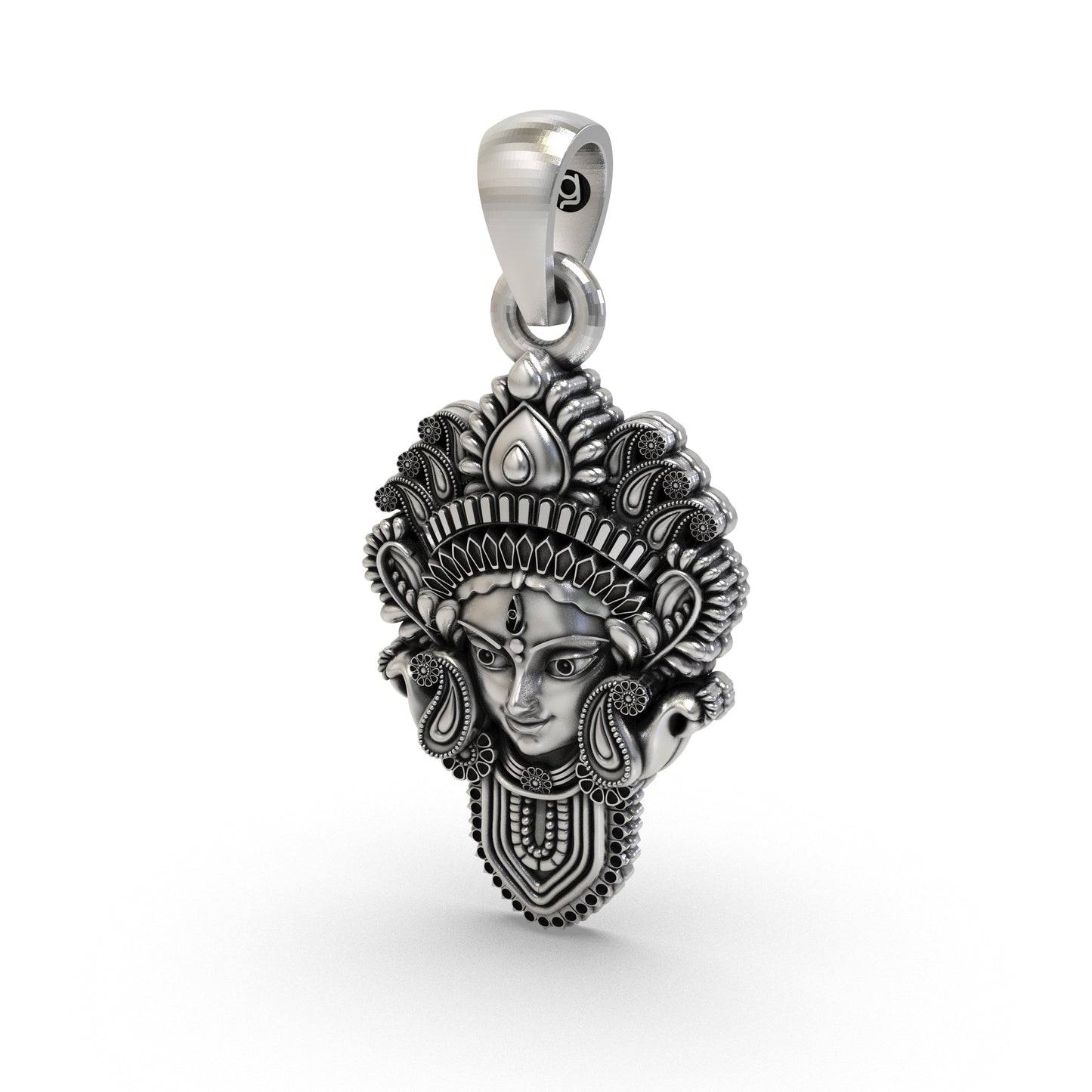 925 Silver Durga Maa Face Pendant | Divine Shakti Jewelry | Powerful Protection Amulet for Men & Women
