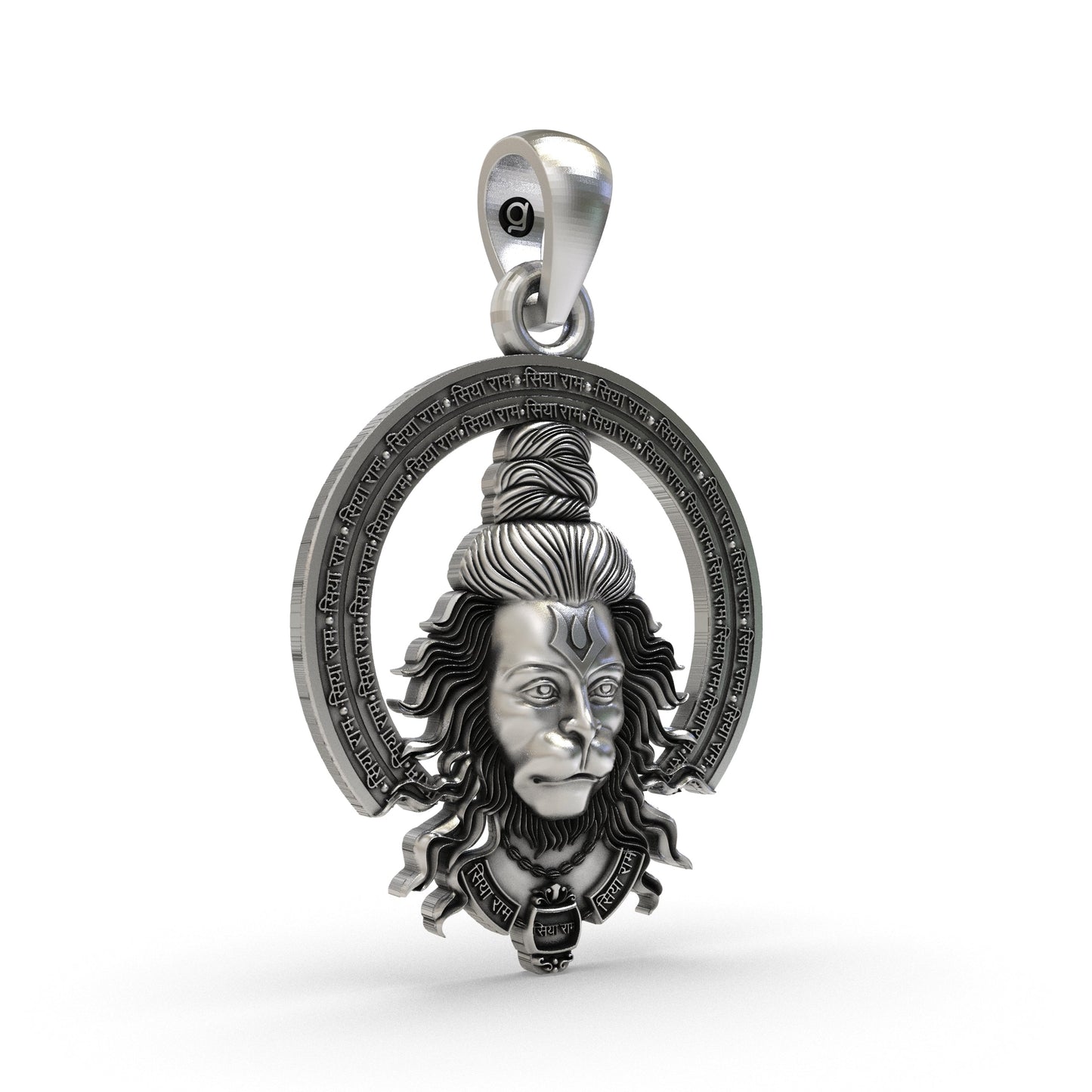 925 Silver Hanumanji Face Pendant | Bajrangbali Locket for Protection & Strength | Hindu God Pendant for Men & Women