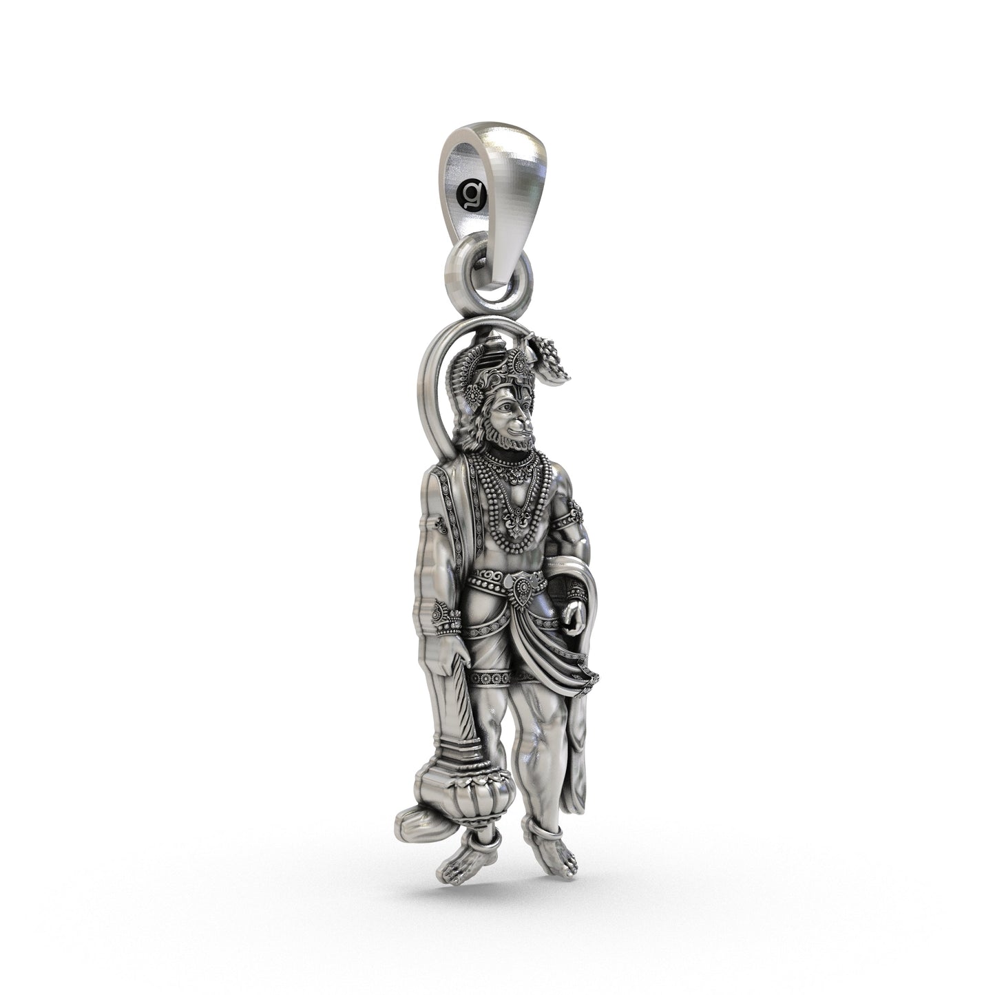 925 Silver Hanumanji Pendant | Bajrangbali Locket for Strength & Protection | Hindu God Jewelry for Men & Women