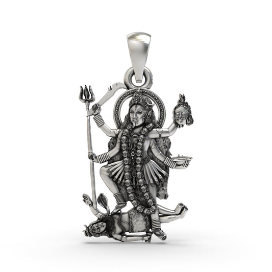 925 Silver Kalimaa Pendant | Fierce Hindu Goddess Kali Ma Locket | Spiritual Jewelry for Protection & Power