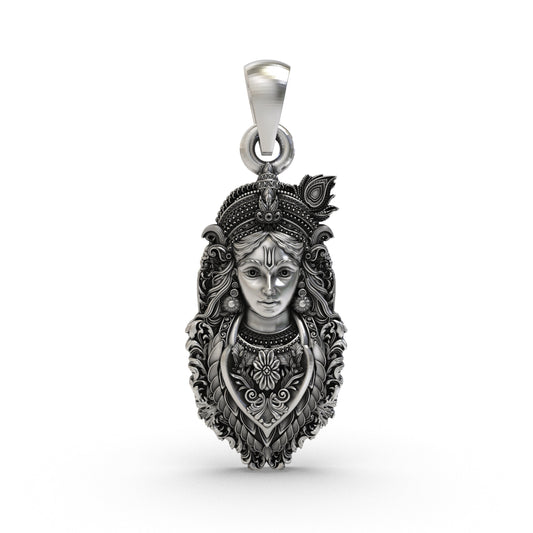 925 Silver Krishna Pendant | Shree Krishna Jewelry for Men & Women | Spiritual Hindu God Necklace | Bal Krishna Locket | Divine Gift for Devotees
