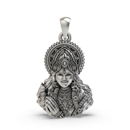 925 Silver Krishna Face Pendant | Shree Krishna Jewelry for Devotees | Hindu God Pendant for Men & Women | Spiritual Necklace Gift
