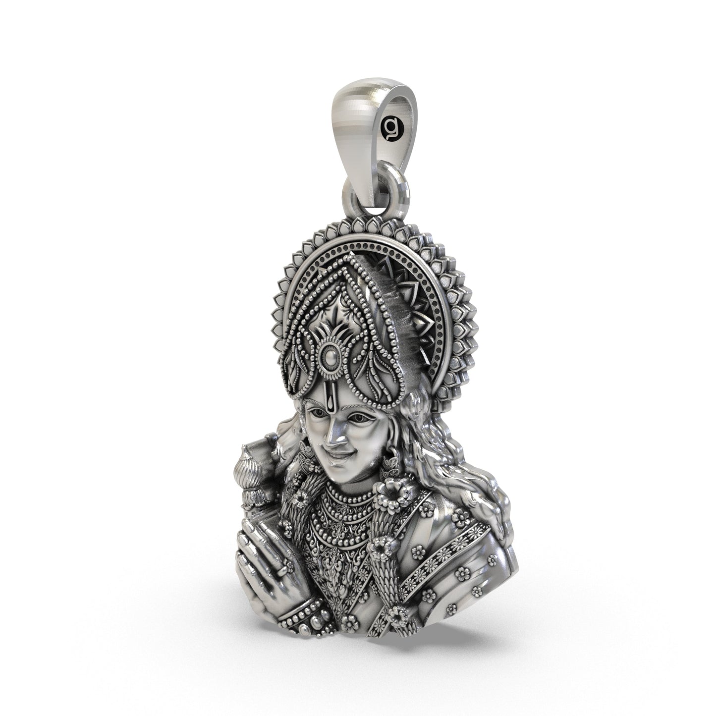 925 Silver Krishna Face Pendant | Shree Krishna Jewelry for Devotees | Hindu God Pendant for Men & Women | Spiritual Necklace Gift