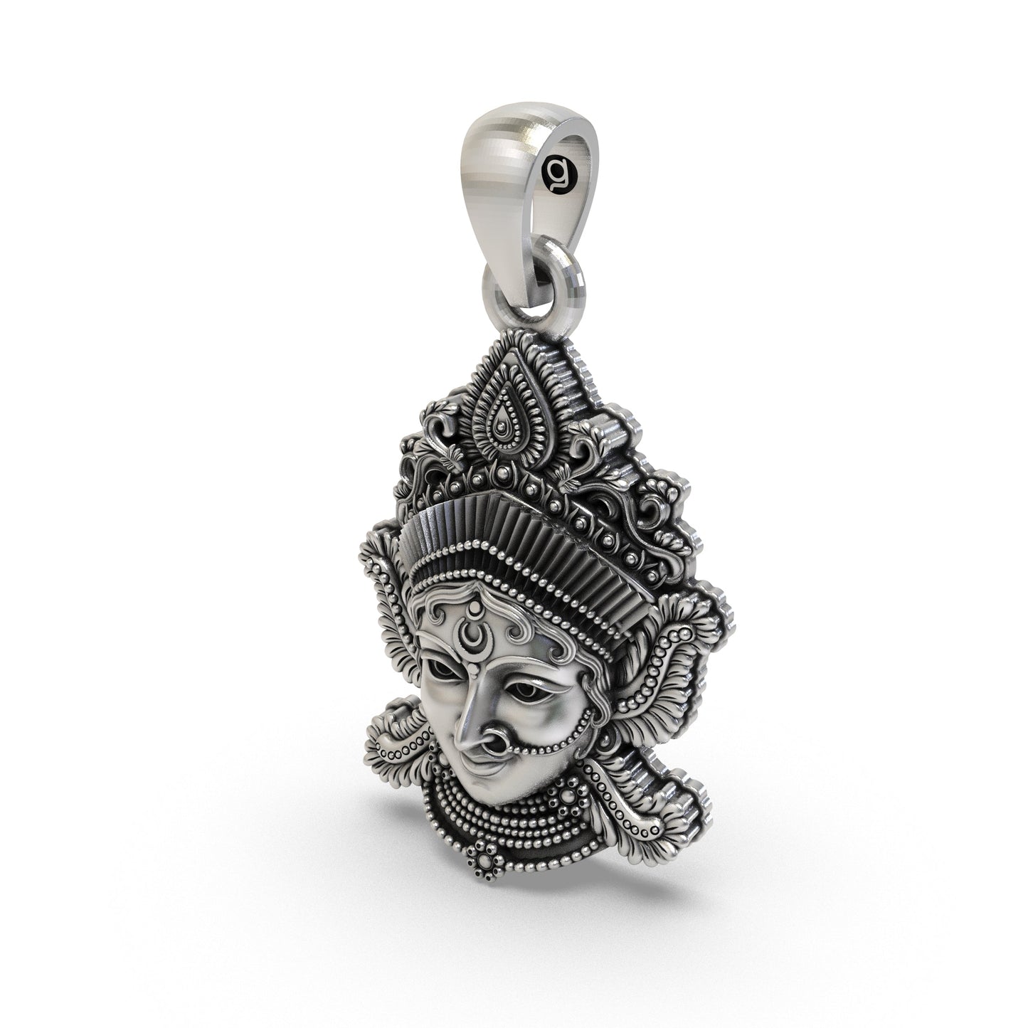 925 Silver Lakshmi Maa Face Pendant | Goddess Laxmi Devi Jewelry for Wealth & Prosperity | Hindu Spiritual Necklace for Men & Women