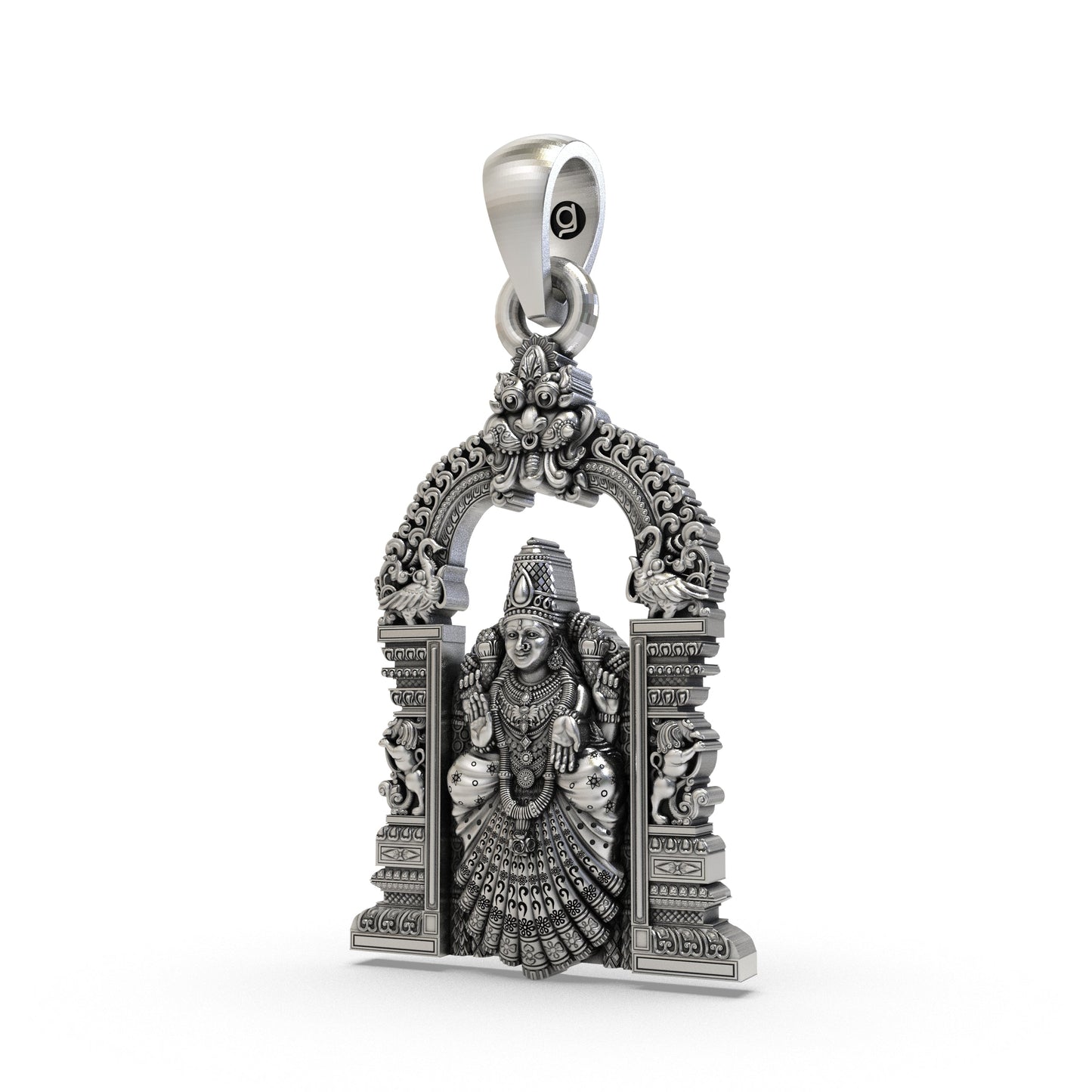 925 Silver Alamelu Manga Padmavathi Devi Pendant | Lakshmi Avatar Jewelry for Wealth & Prosperity | South Indian Temple Style Goddess Pendant