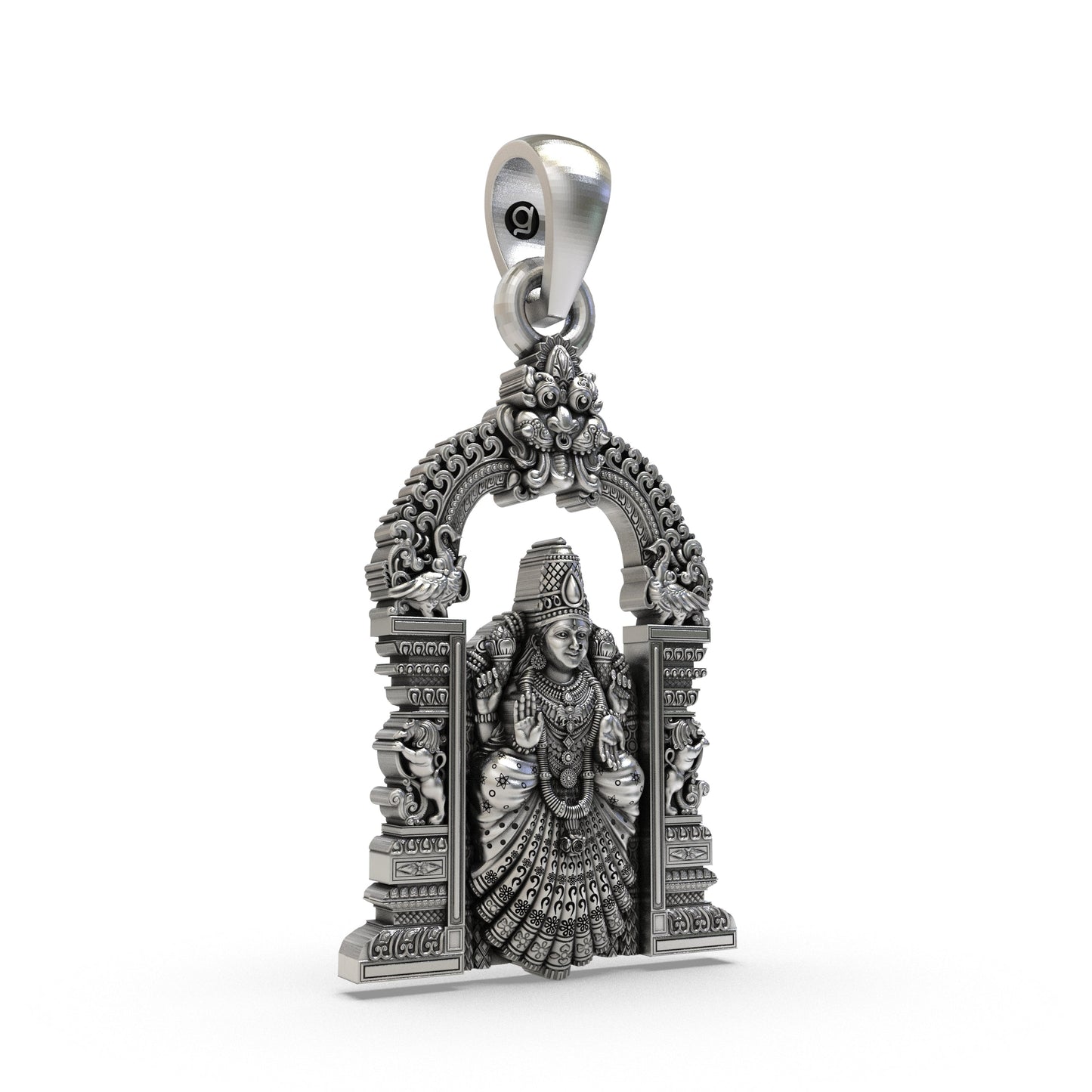 925 Silver Alamelu Manga Padmavathi Devi Pendant | Lakshmi Avatar Jewelry for Wealth & Prosperity | South Indian Temple Style Goddess Pendant