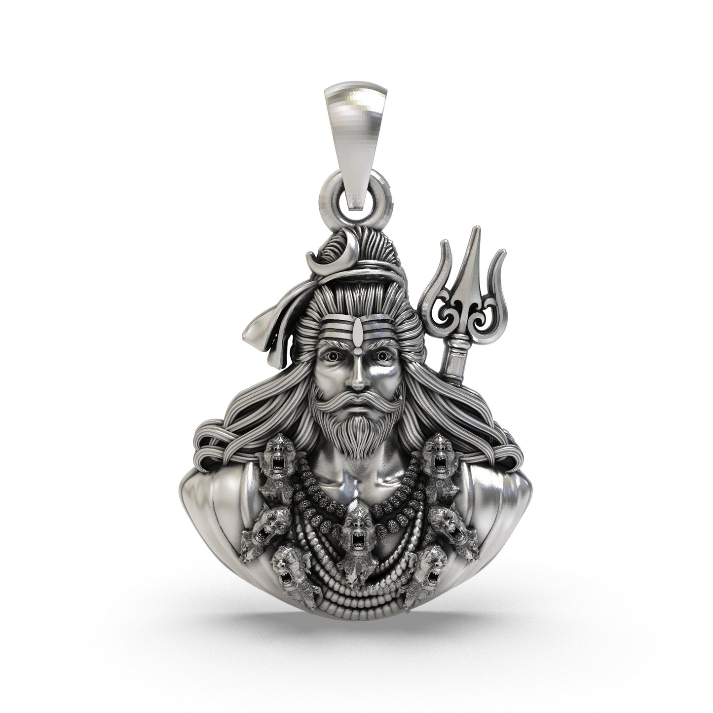 925 Silver Shiva Face Pendant | Mahadev Bholenath Pendant for Men & Women | Handmade Hindu God Jewelry | Shivji Face Amulet for Protection & Strength