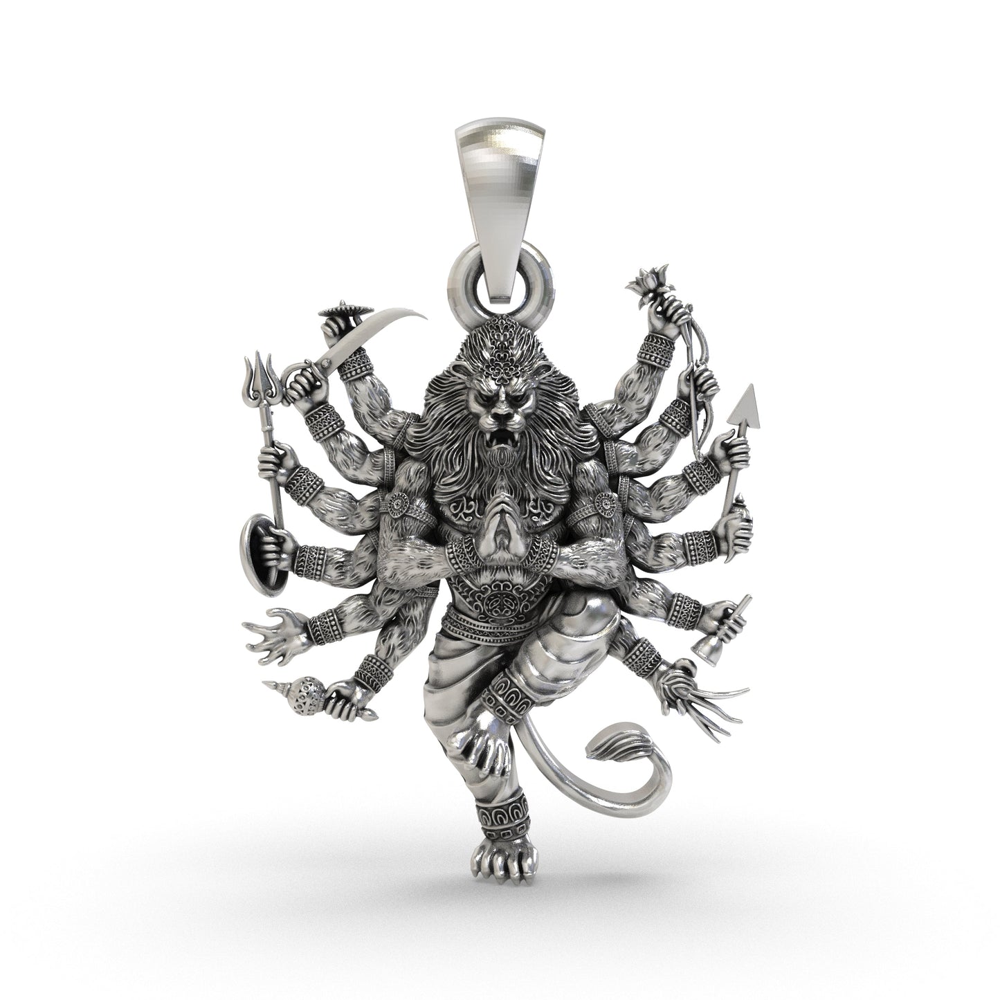 925 Silver Narsimha Bhagwan Pendant | Divine Lord Narsimha Pendant for Protection & Strength | Handcrafted Hindu God Pendant | Spiritual Pendant for Men & Women