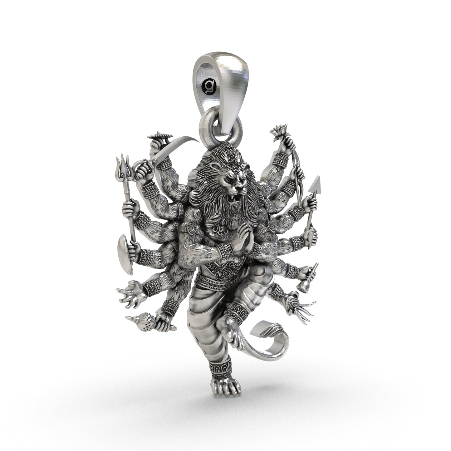 925 Silver Narsimha Bhagwan Pendant | Divine Lord Narsimha Pendant for Protection & Strength | Handcrafted Hindu God Pendant | Spiritual Pendant for Men & Women