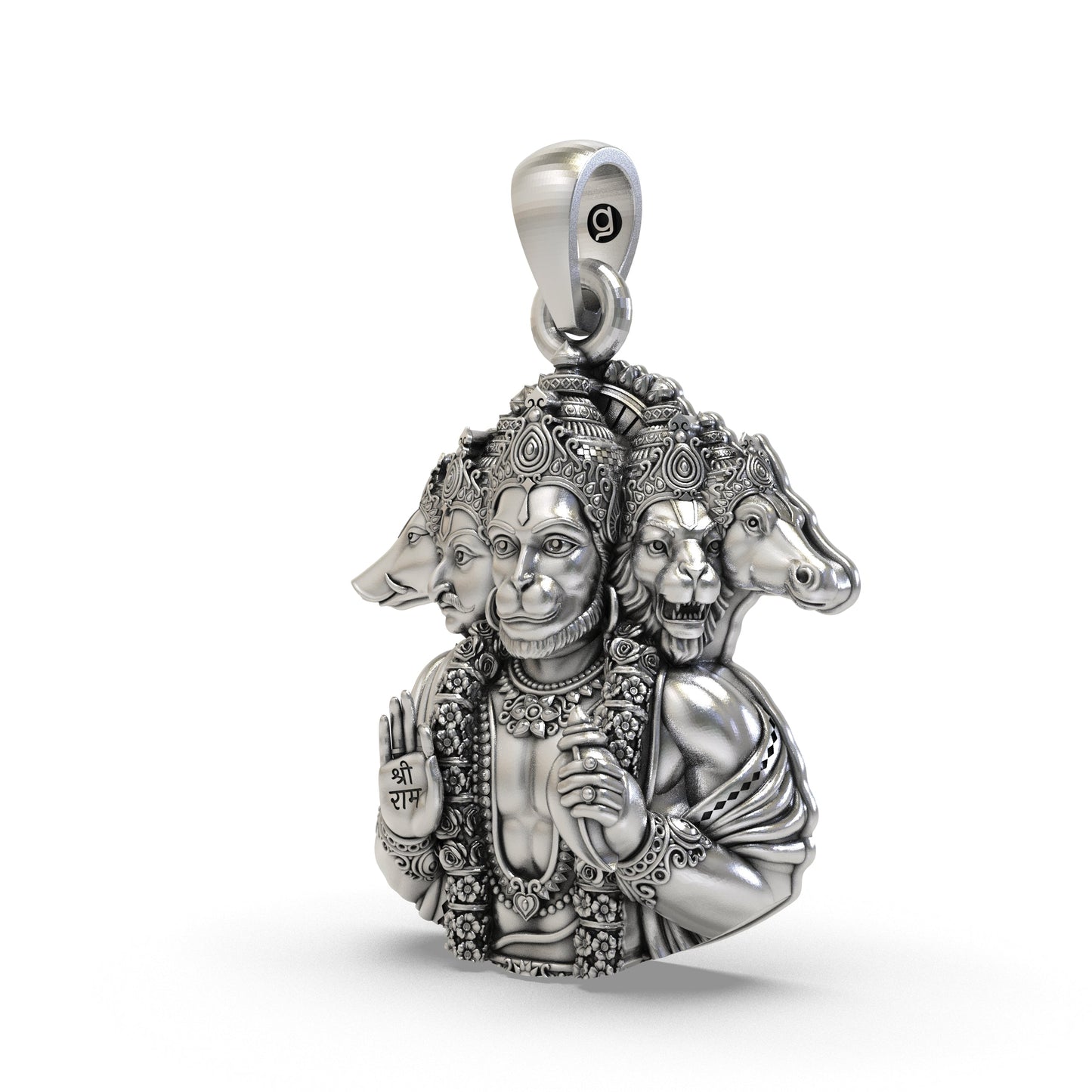 925 Silver Panchmukhi Hanumanji Pendant for Protection & Strength - Divine Hindu God Jewelry