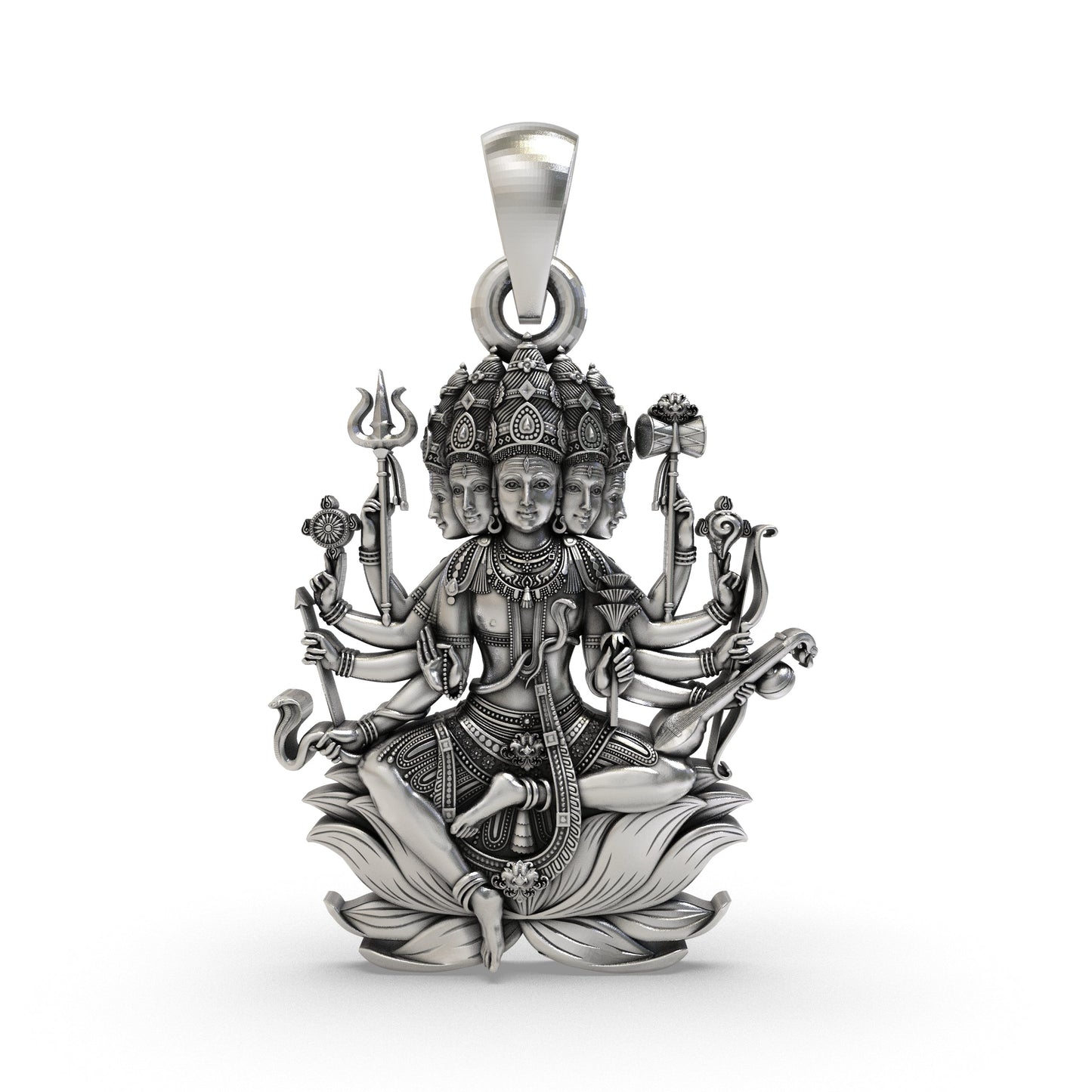 925 Silver Panchmukhi Shiva Pendant – Powerful Five-Faced Mahadev Amulet for Protection & Spiritual Energy