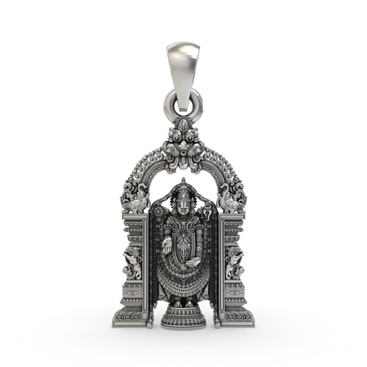 925 Silver Tirupati Balaji Pendant | Lord Venkateswara Jewelry | Spiritual Hindu God Pendant