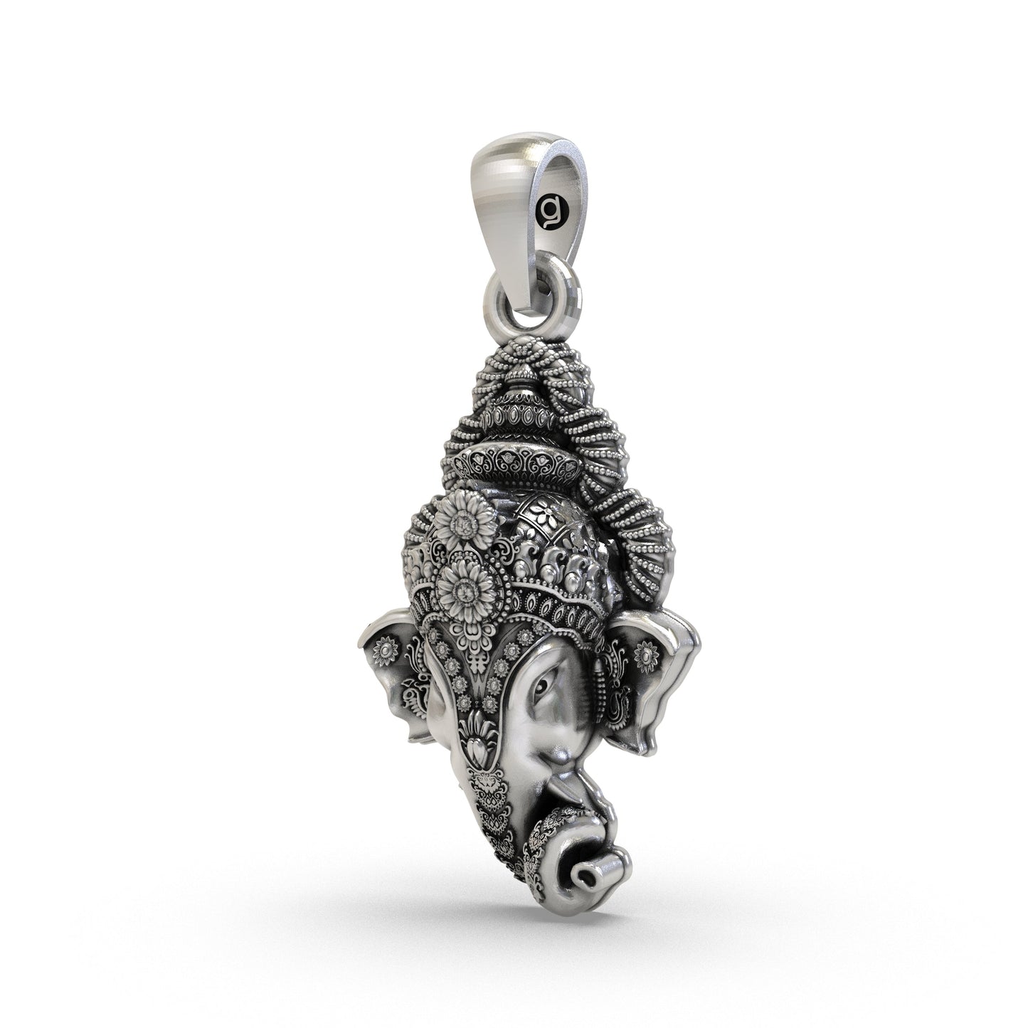 925 Silver Ganesh Face Pendant | Lord Ganesha Head Necklace | Sterling Silver Ganpati Jewelry for Men & Women | Hindu God Pendant | Spiritual Gift