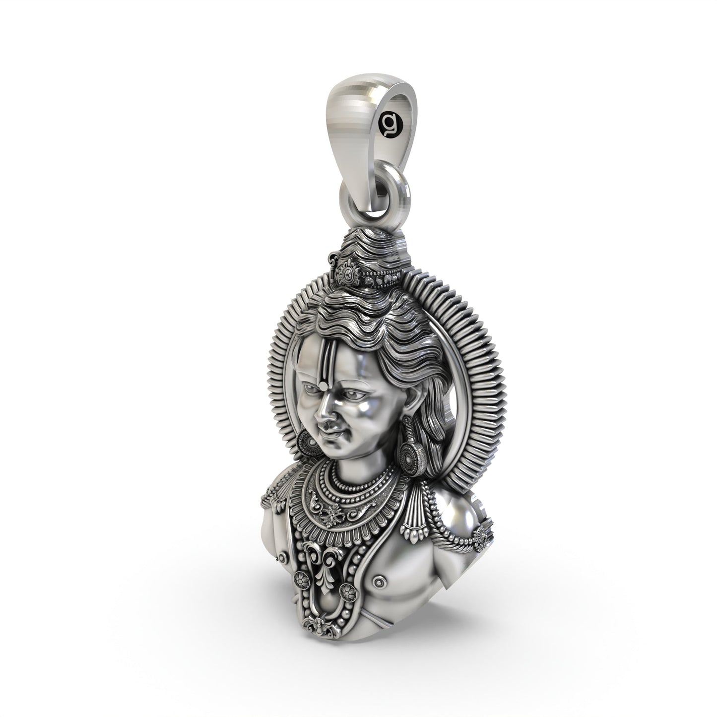 925 Silver Ayodhya Ram Lala Face Pendant β Divine Lord Ram Pendant for Blessings & Protection
