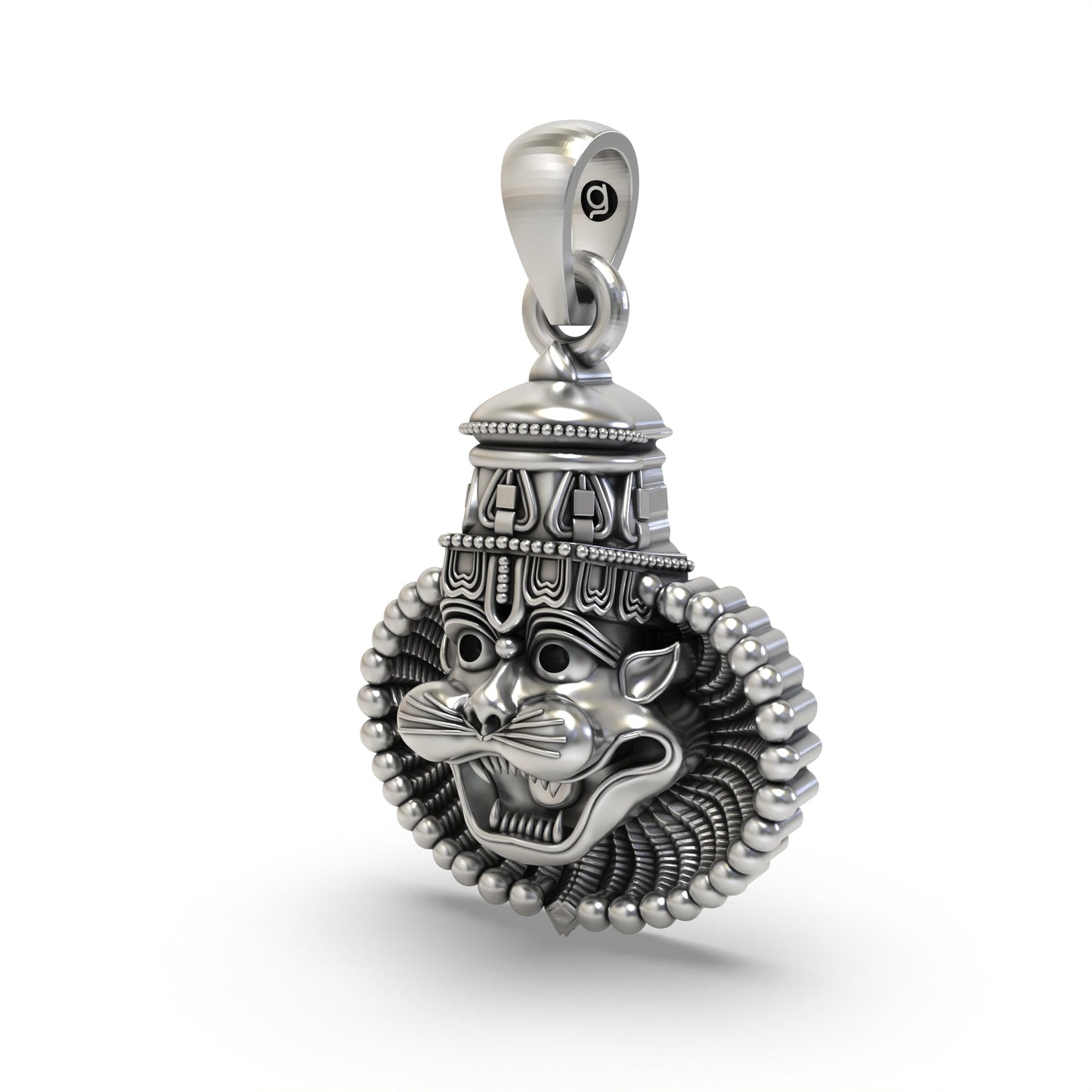925 Silver Narasimha Face Pendant