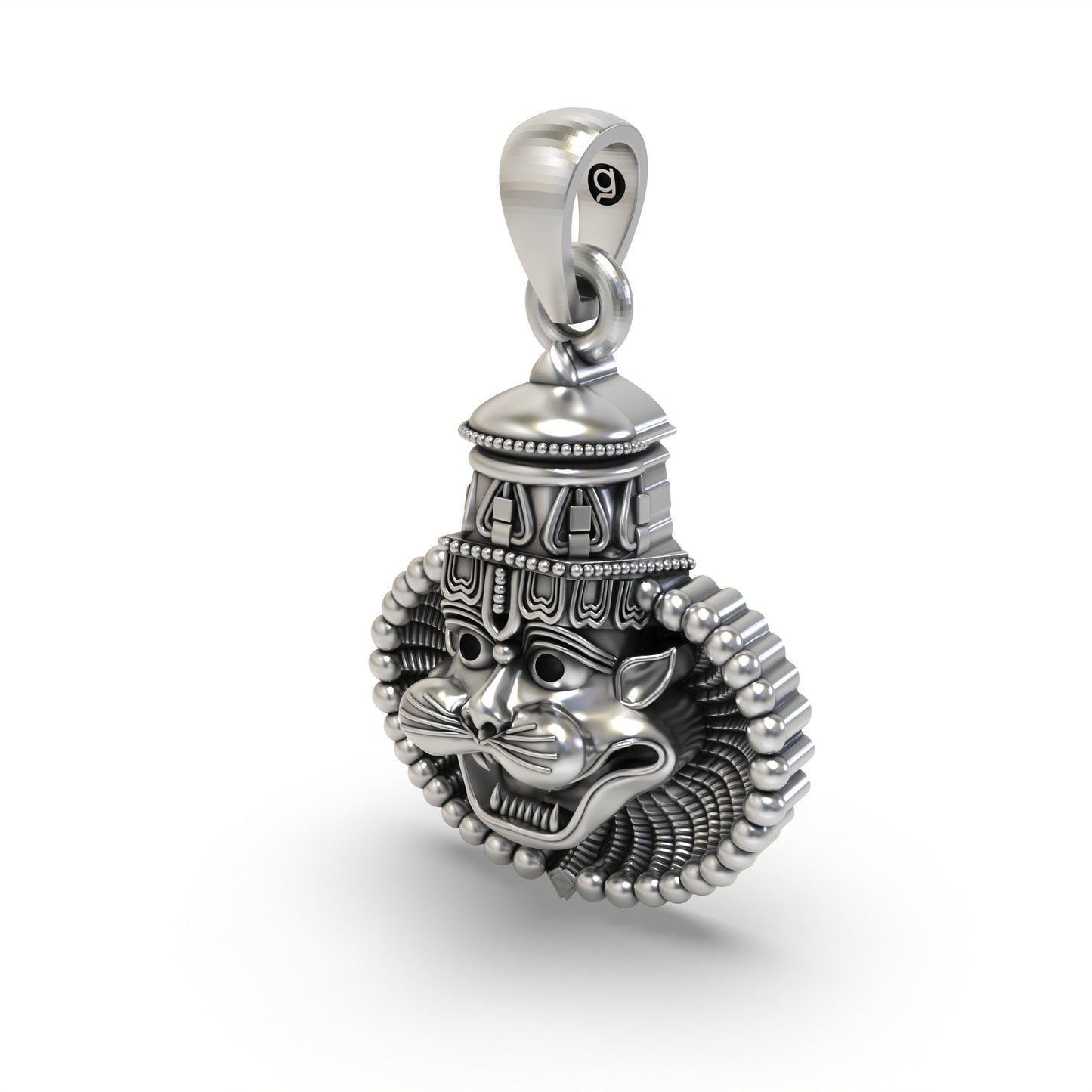 925 Silver Narasimha Face Pendant
