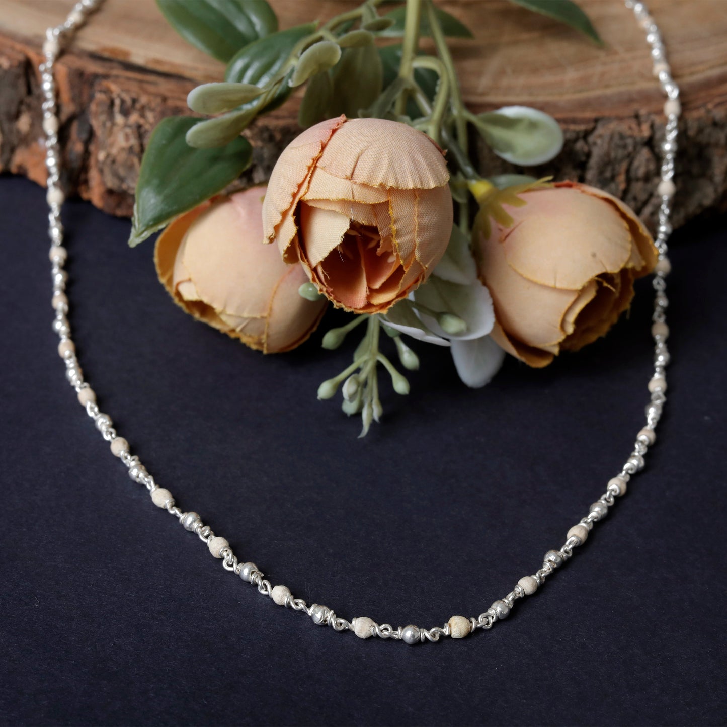 Tulsi Mala with Silver Capping - To Eliminate Negativity