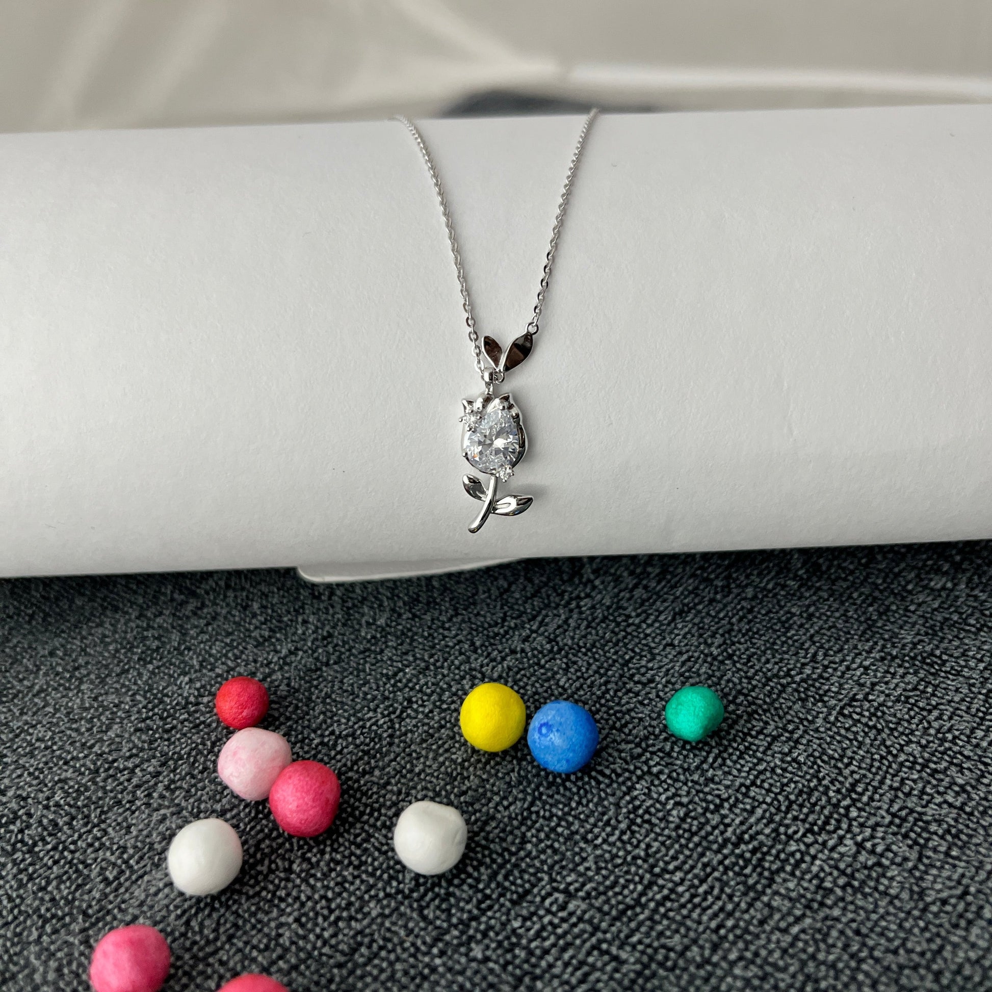 Trendy Rose Pendent Neckchain - varudijewellers