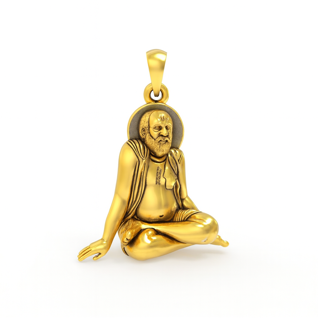 Silver bajrangdas bapa pendant( Gold-Plated )