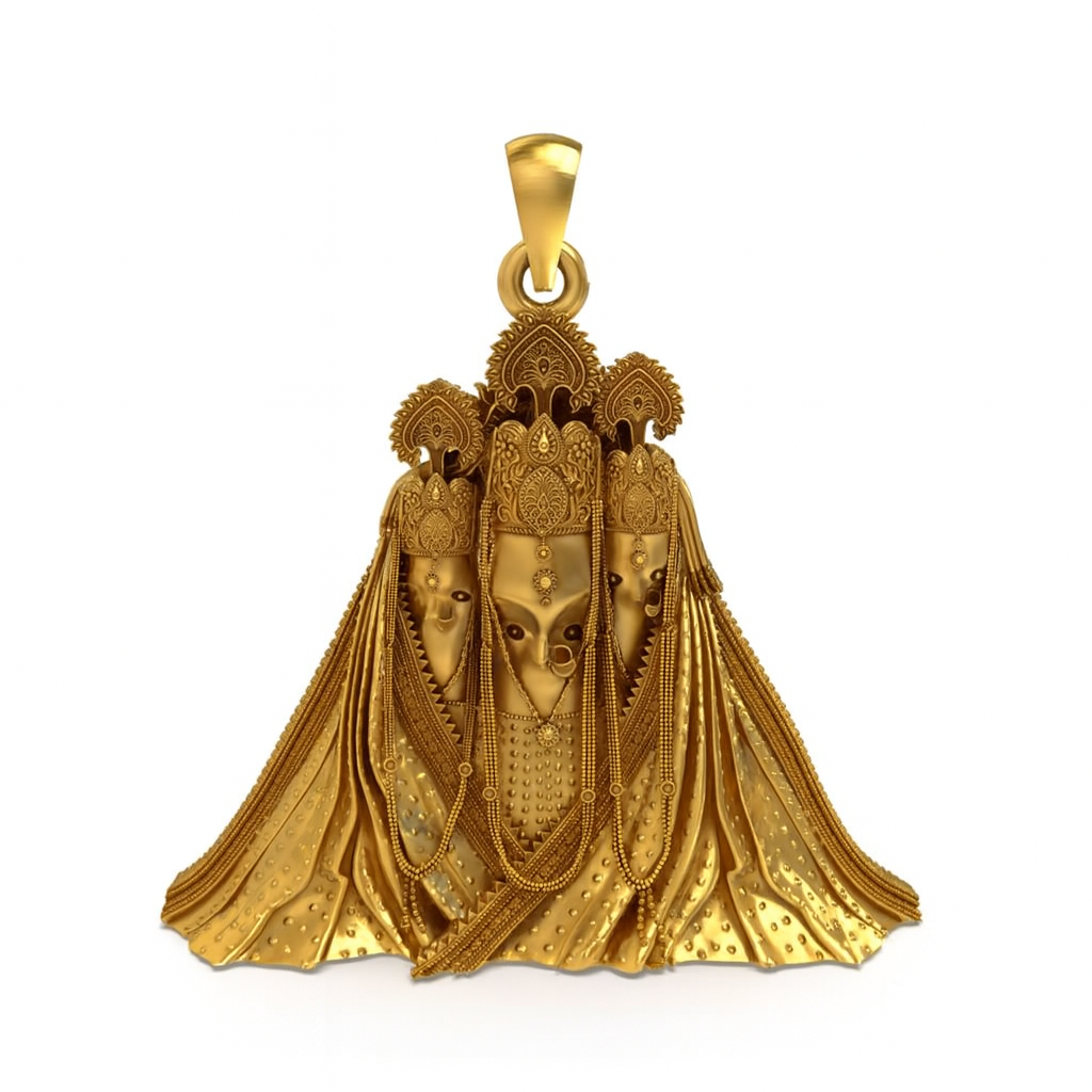 Pitambara Bagalamukhi Mata Pendant | Nalkheda Wali Mataji 925 Silver Locket for Protection & Power